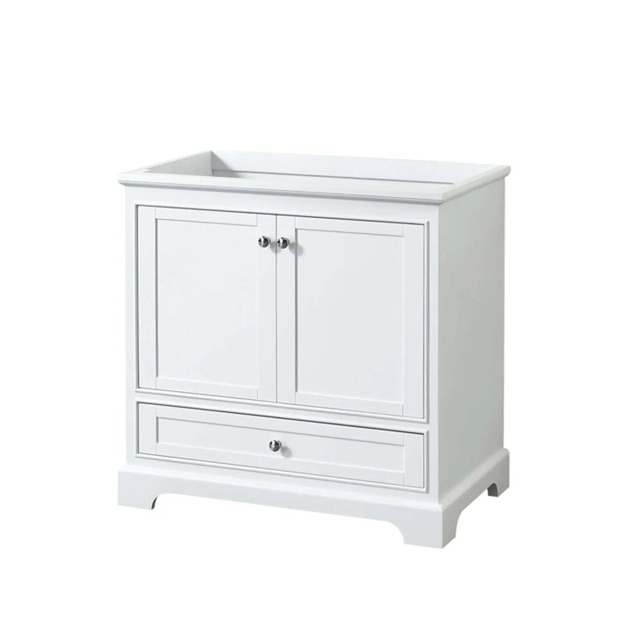36" Deborah Single Bathroom Vanity in White with Polished Chrome Trim by Wyndham