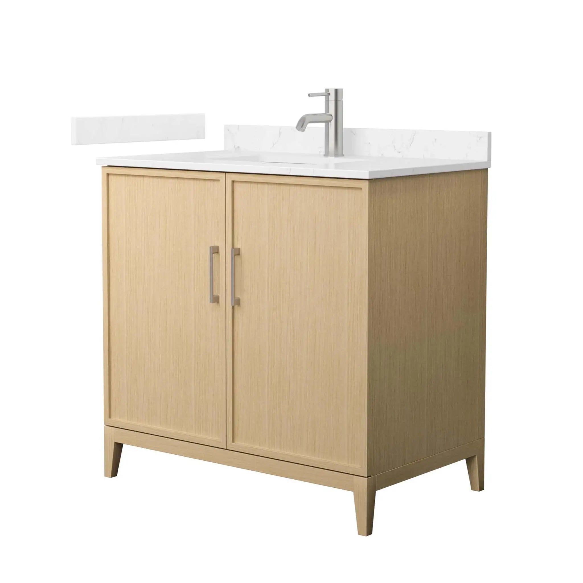 36" Elan Single Bathroom Vanity in White Oak with Brushed Nickel Trim by Wyndham