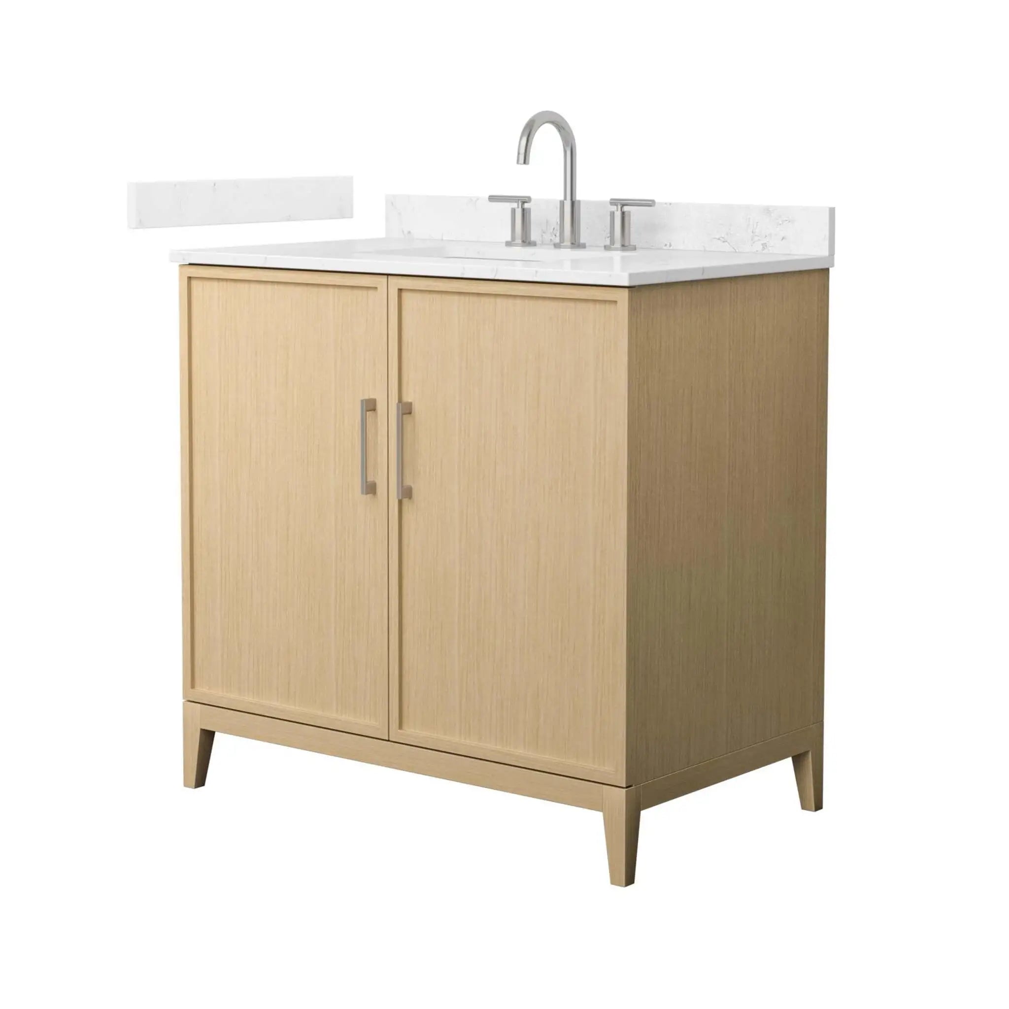 36" Elan Single Bathroom Vanity in White Oak with Brushed Nickel Trim by Wyndham