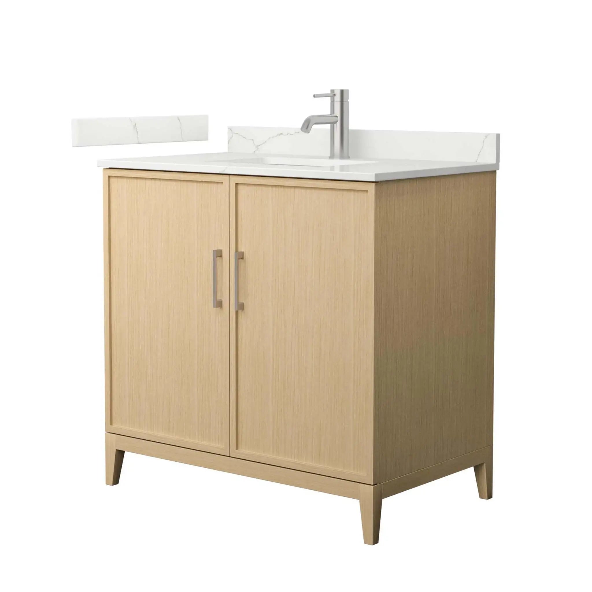 36" Elan Single Bathroom Vanity in White Oak with Brushed Nickel Trim by Wyndham