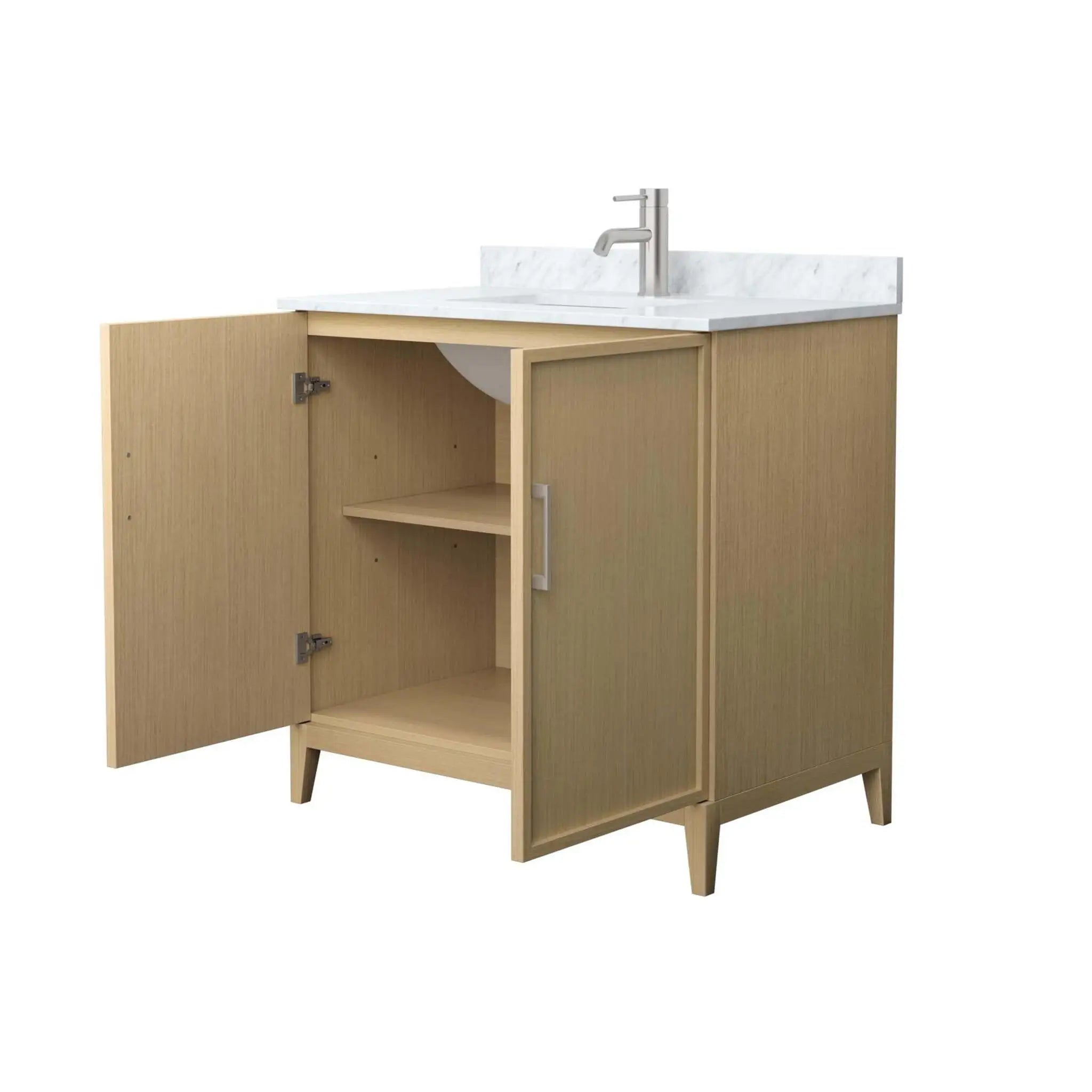 36" Elan Single Bathroom Vanity in White Oak with Brushed Nickel Trim by Wyndham