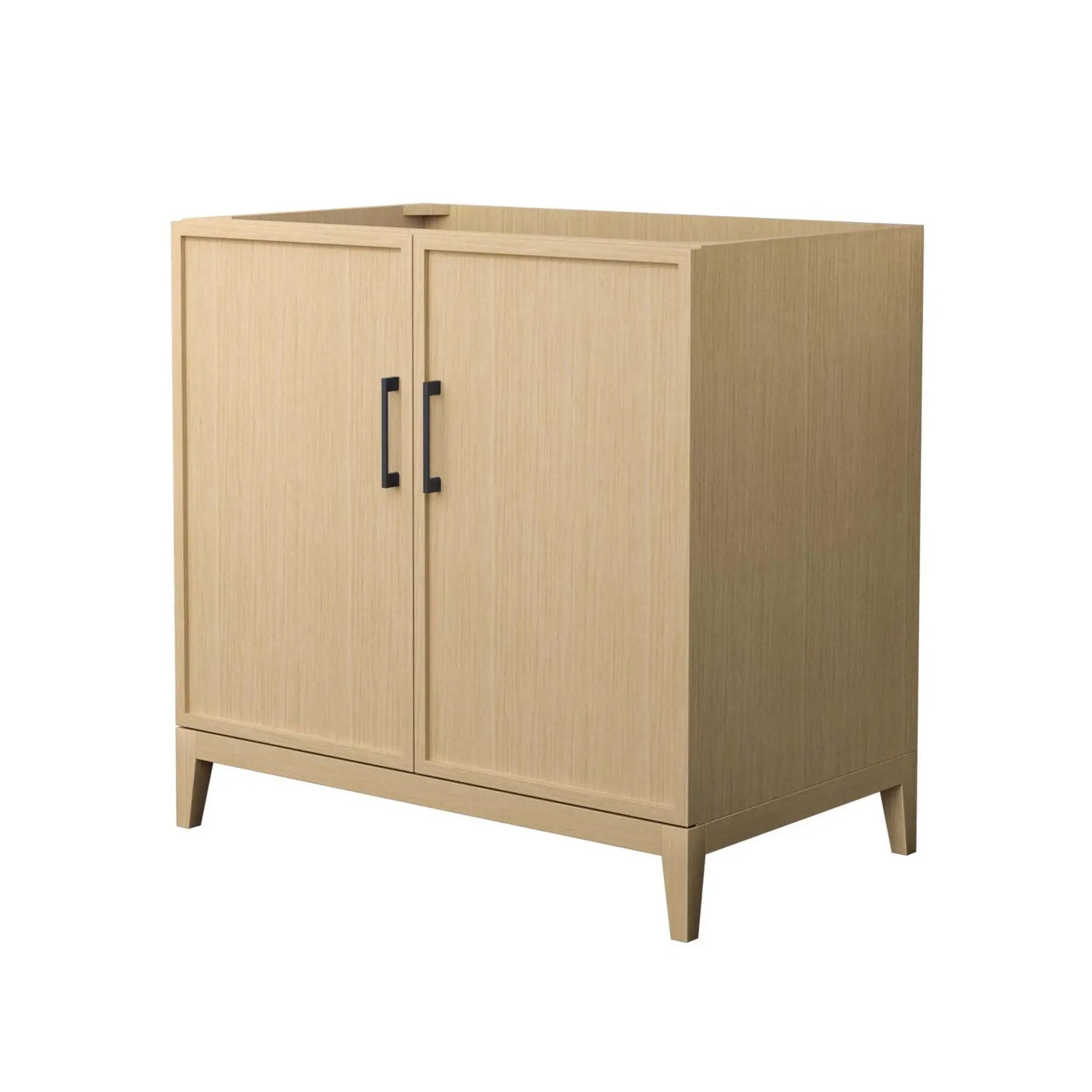 36" Elan Single Bathroom Vanity in White Oak with Matte Black Trim by Wyndham