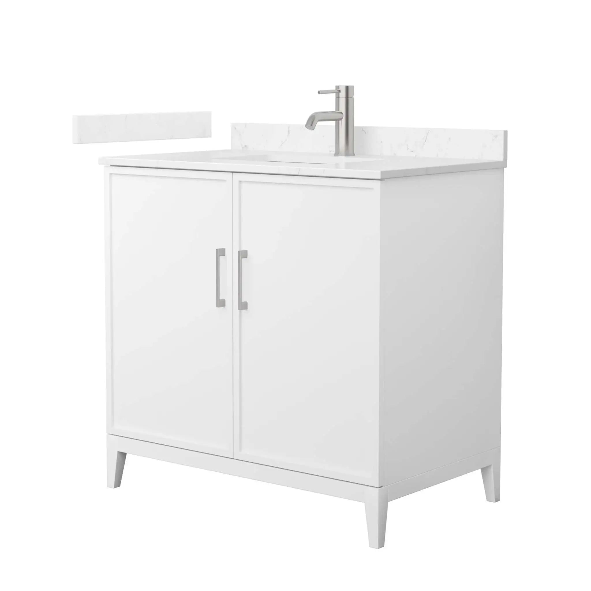 36" Elan Single Bathroom Vanity in White with Brushed Nickel Trim by Wyndham