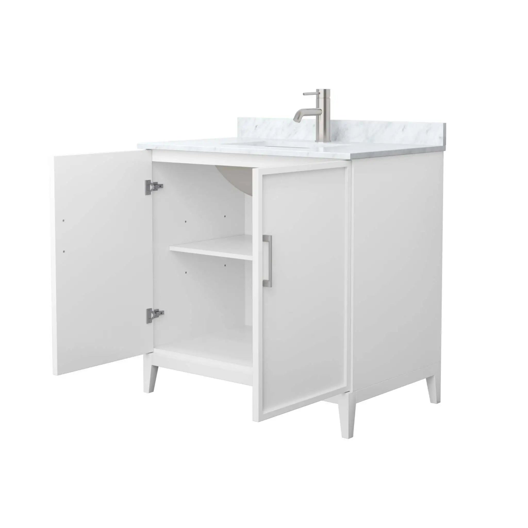 36" Elan Single Bathroom Vanity in White with Brushed Nickel Trim by Wyndham
