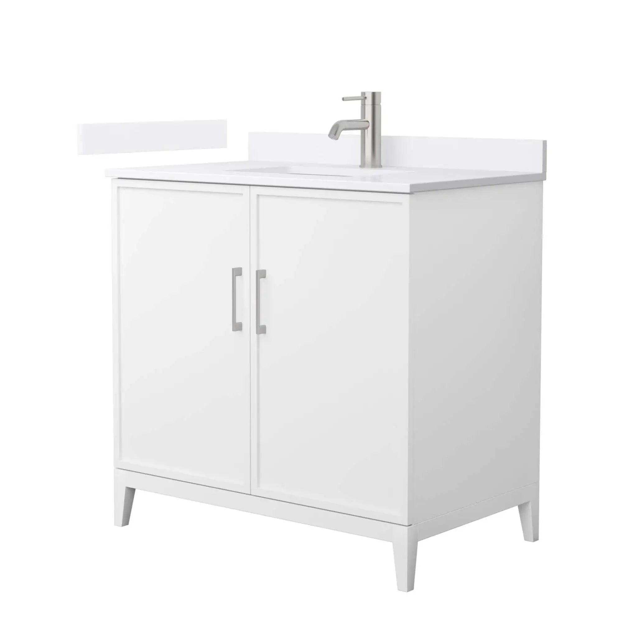 36" Elan Single Bathroom Vanity in White with Brushed Nickel Trim by Wyndham
