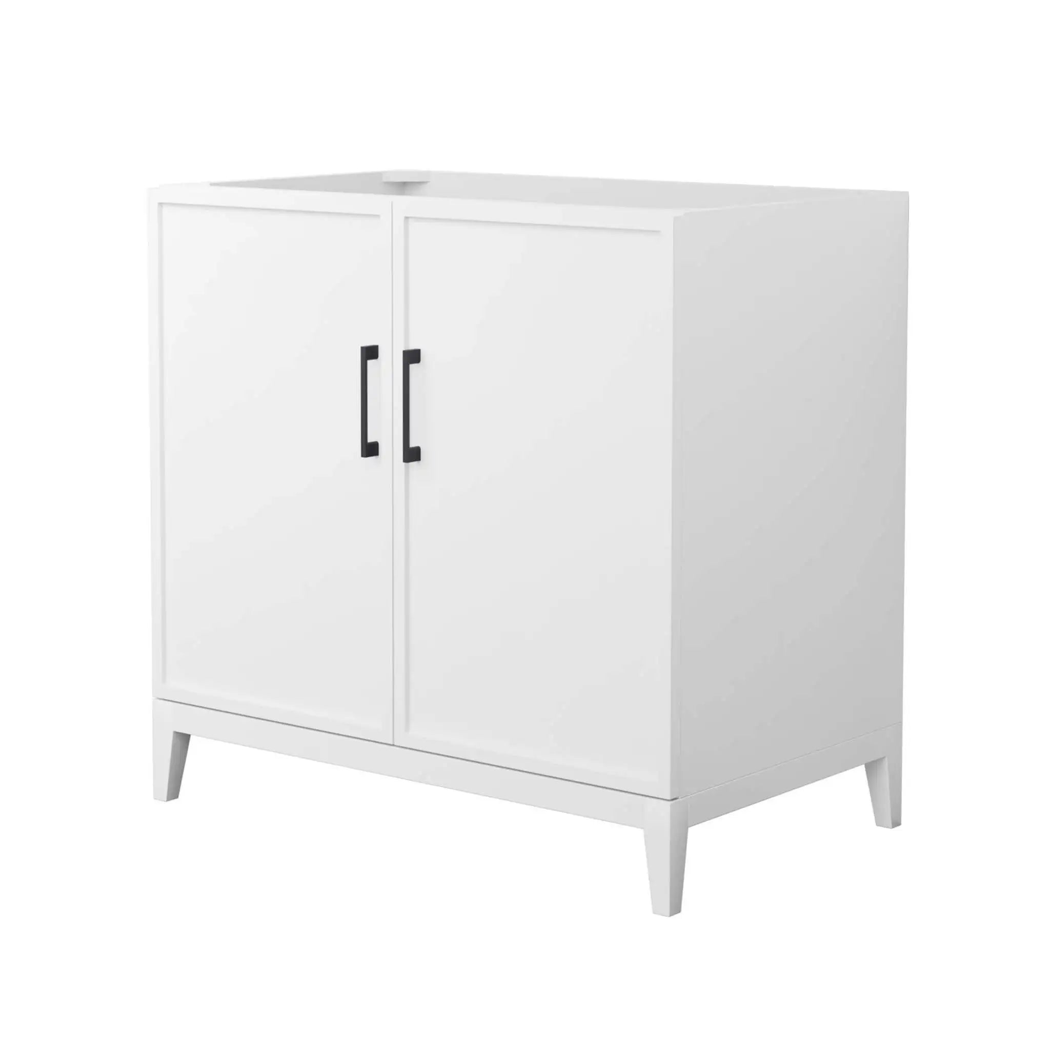 36" Elan Single Bathroom Vanity in White with Matte Black Trim by Wyndham