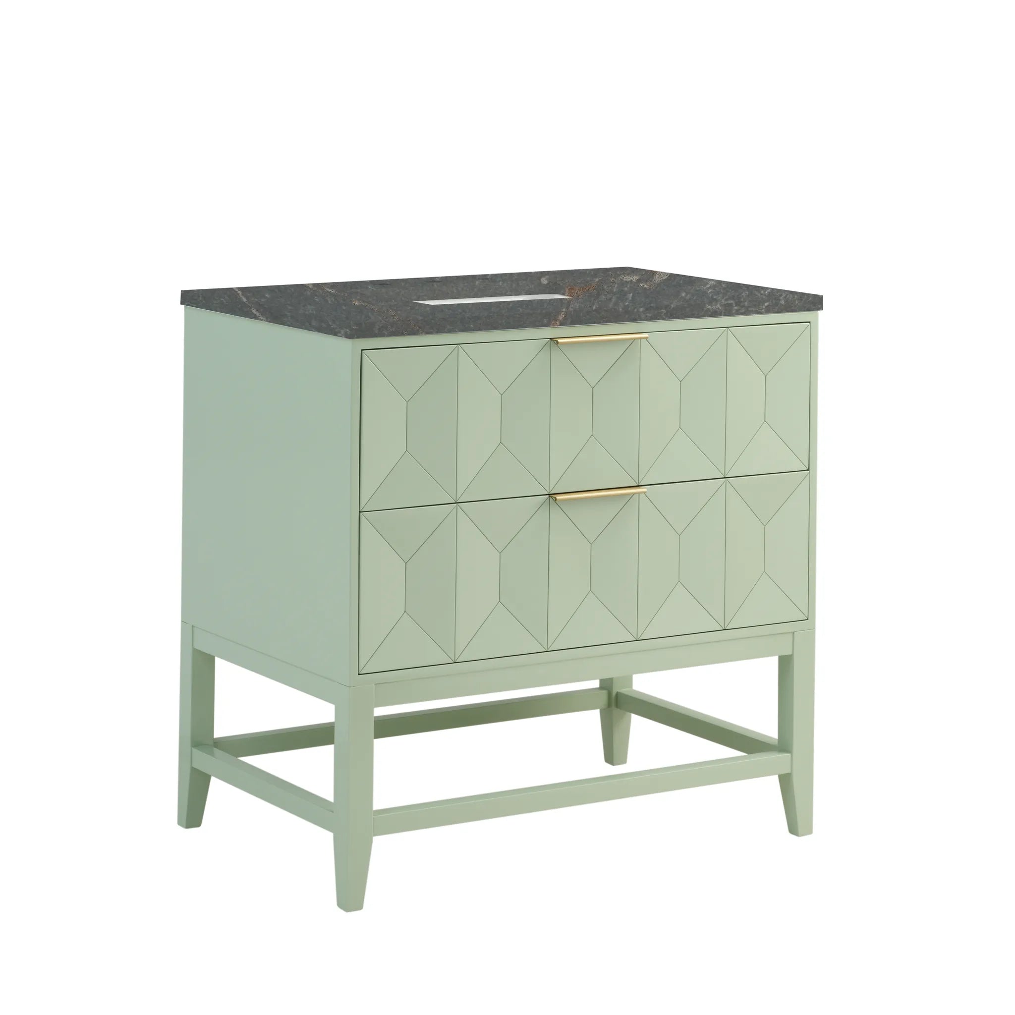 36" Emmeline Single Vanity in Pistachio-Parisien Bleu Silestone-8" Widespread image 9
