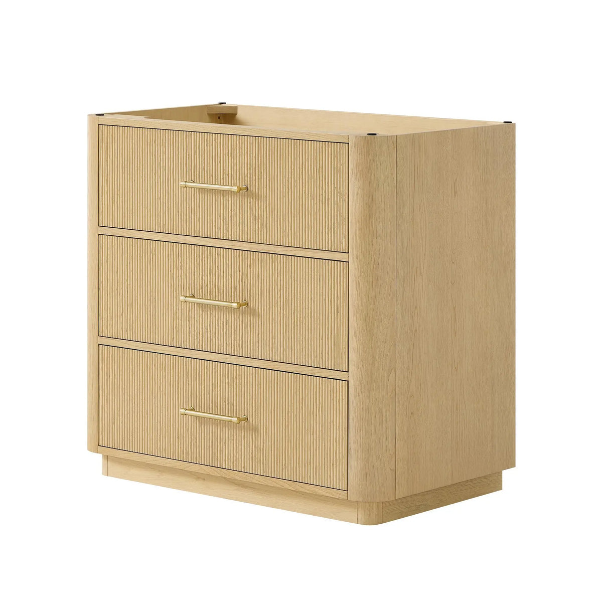 36" Francesca Single Bathroom Vanity Scandinavian Oak Satin Bronze Trim by wyndham View 24
