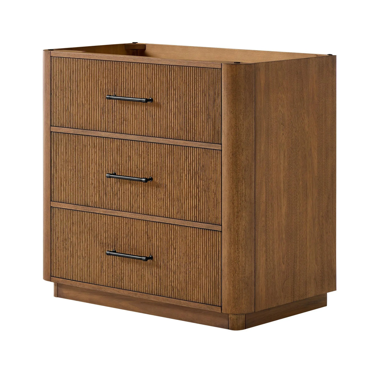 36" Francesca Single Bathroom Vanity Toasted Walnut Matte Black Trim by wyndham View 24