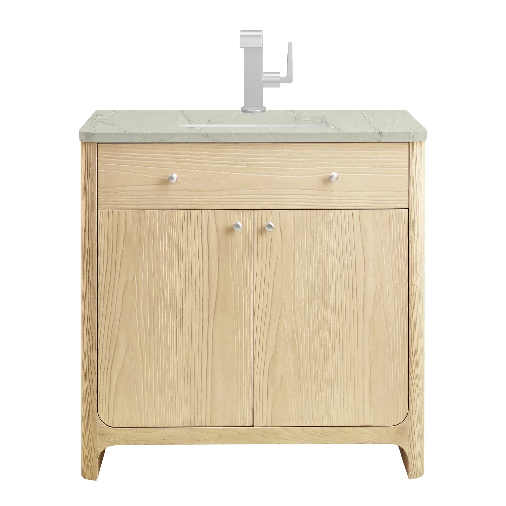 36" Gracyn Single Vanity in Coastal Driftwood-Victorian Silver Silestone-Single Hole image