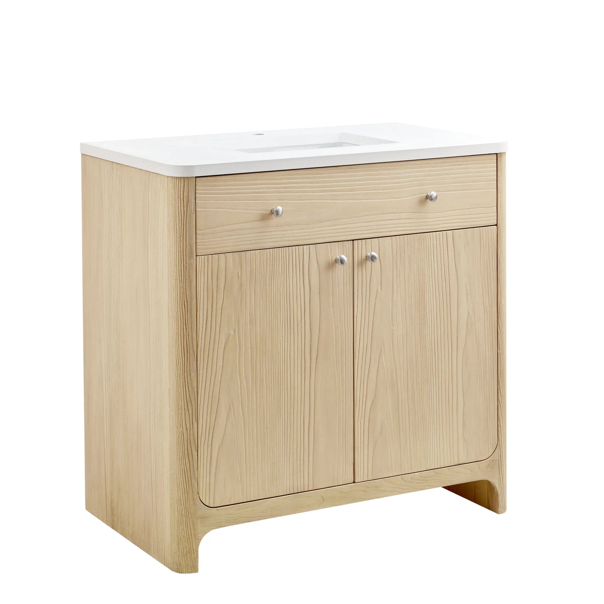36" Gracyn Single Vanity in Coastal Driftwood-White Zeus Silestone-Single Hole image 9