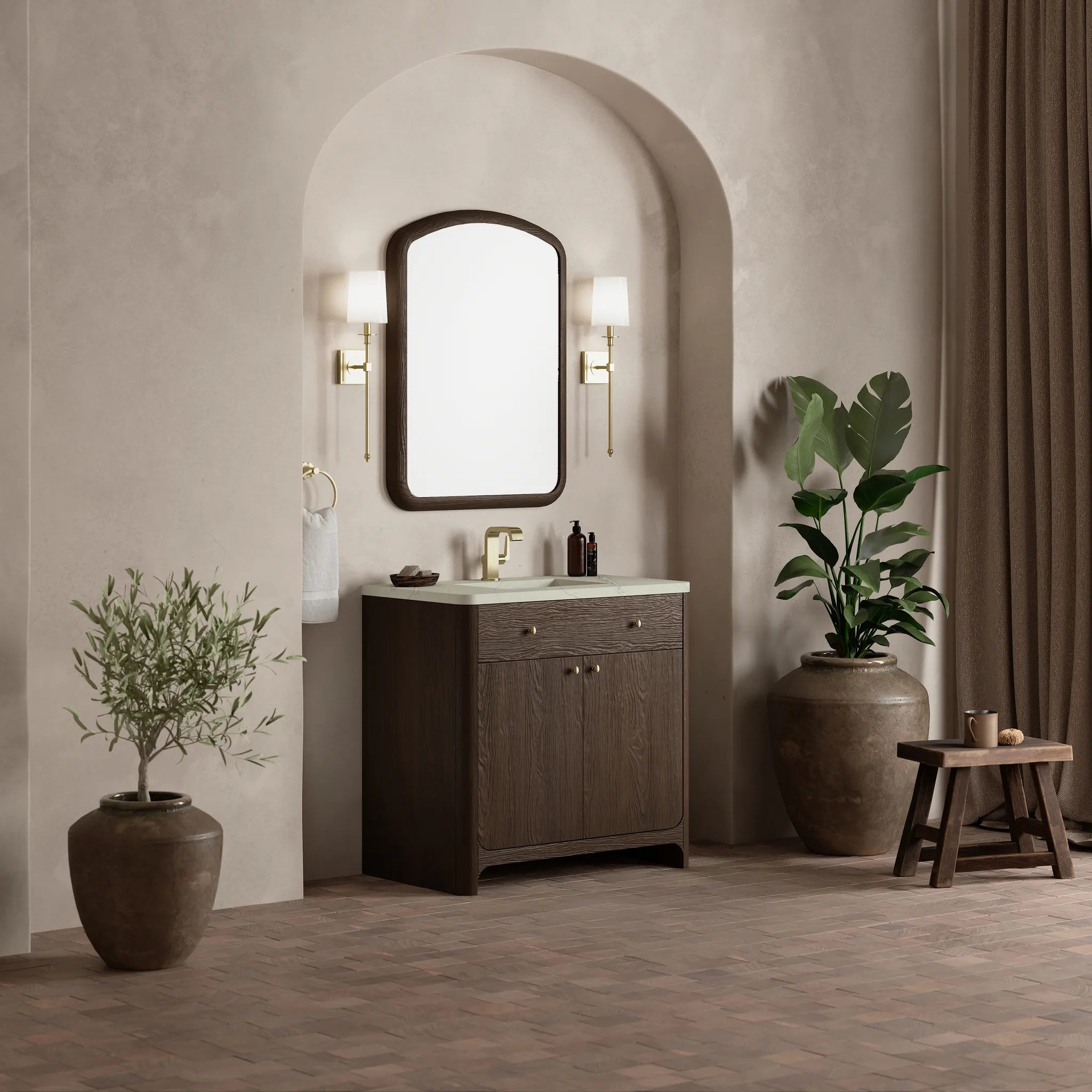 36" Gracyn Single Vanity in Sable-Victorian Silver Silestone-Single Hole image 3