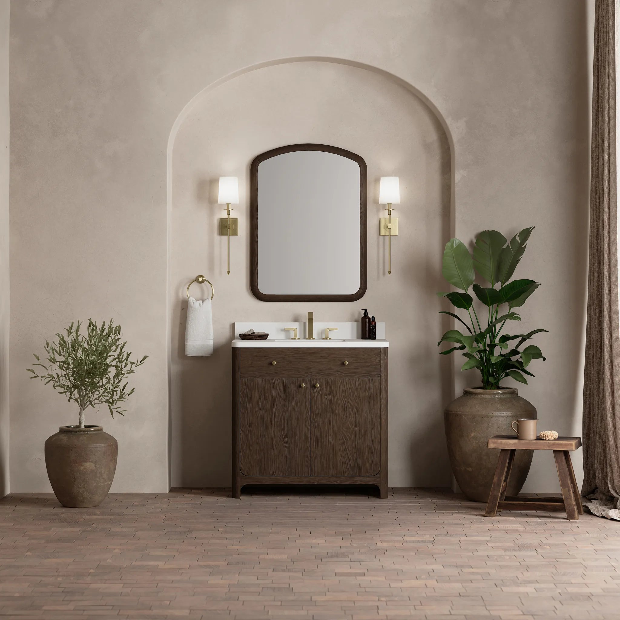 36" Gracyn Single Vanity in Sable-White Zeus Silestone-8" Widespread image 1