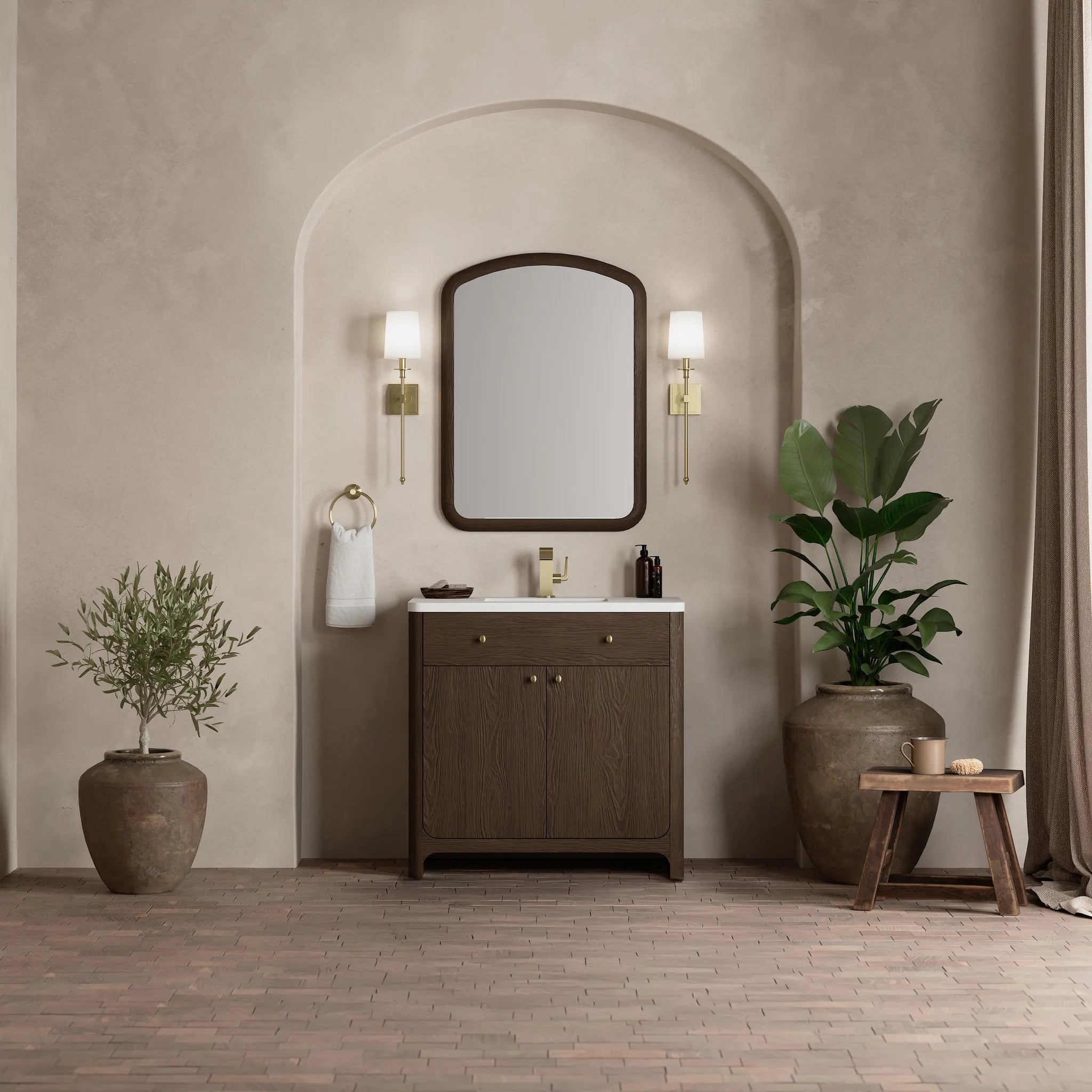 36" Gracyn Single Vanity in Sable-White Zeus Silestone-Single Hole image 2