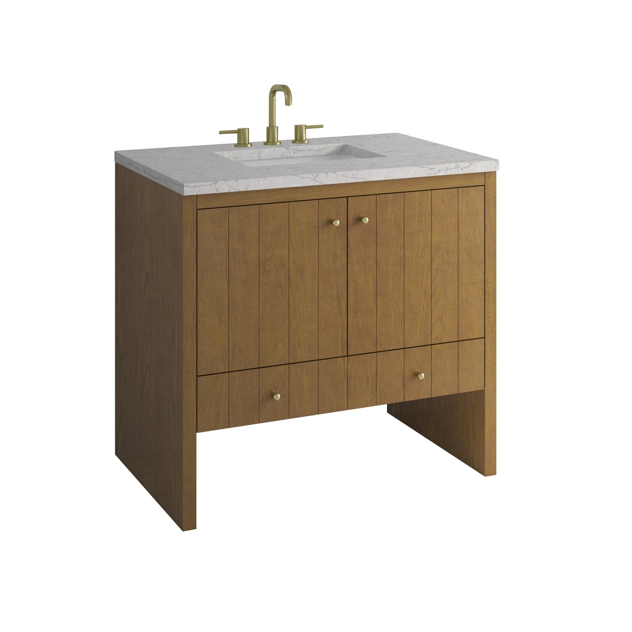 36" Hudson Single Vanity in Honey Oak by James Martin Vanities-Eternal Jasmine Pearl Silestone 10