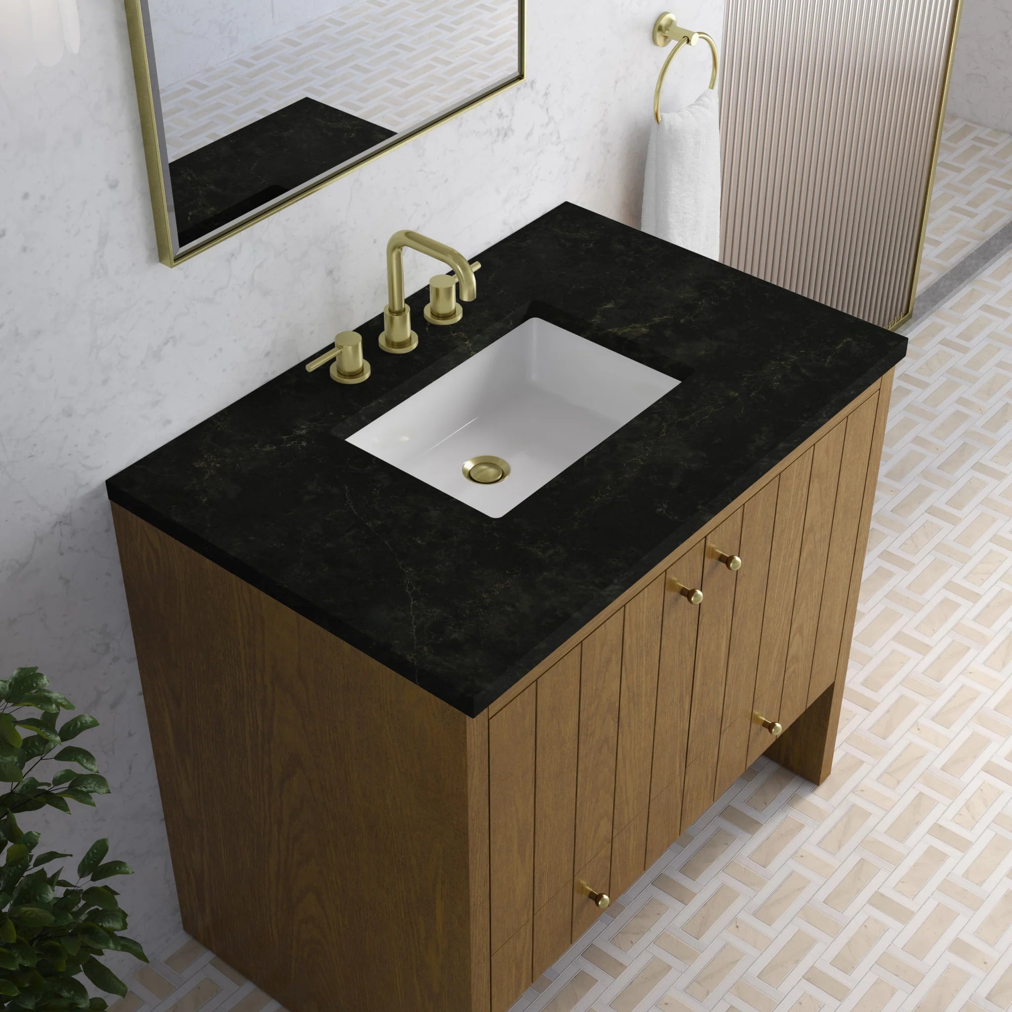 36" Hudson Single Vanity in Honey Oak by James Martin Vanities-Phantome Eclos 6
