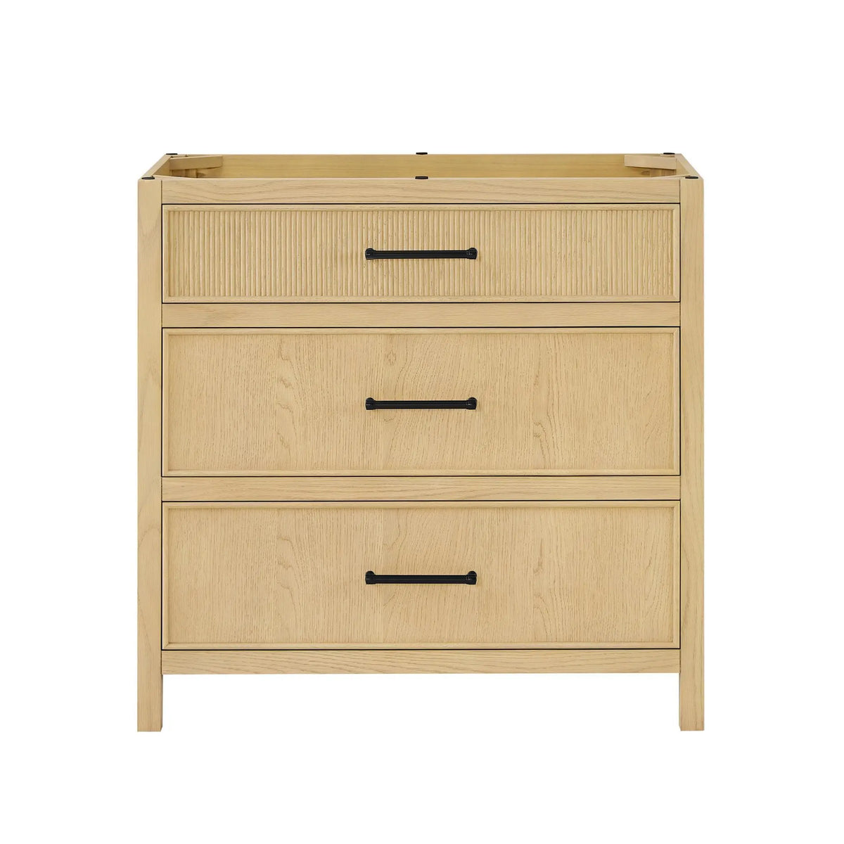36" Isola Single Bathroom Vanity Scandinavian Oak Matte Black Trim by wyndham View 17