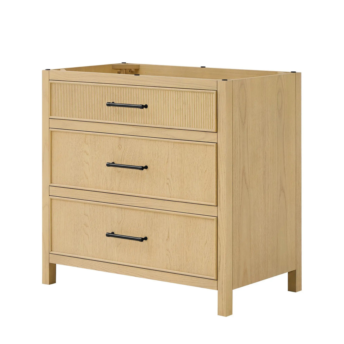 36" Isola Single Bathroom Vanity Scandinavian Oak Matte Black Trim by wyndham View 20