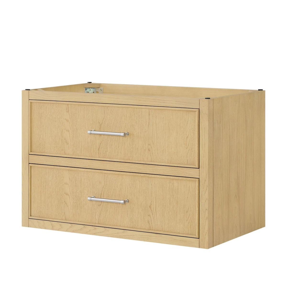 36" Isola Single Wall Mounted Bathroom Vanity Scandinavian Oak Brushed Nickel Trim by wyndham View 20
