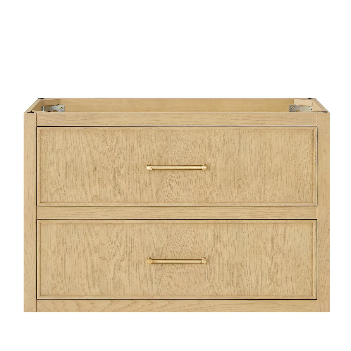 36" Isola Single Wall Mounted Bathroom Vanity Scandinavian Oak Satin Bronze Trim by wyndham View 17