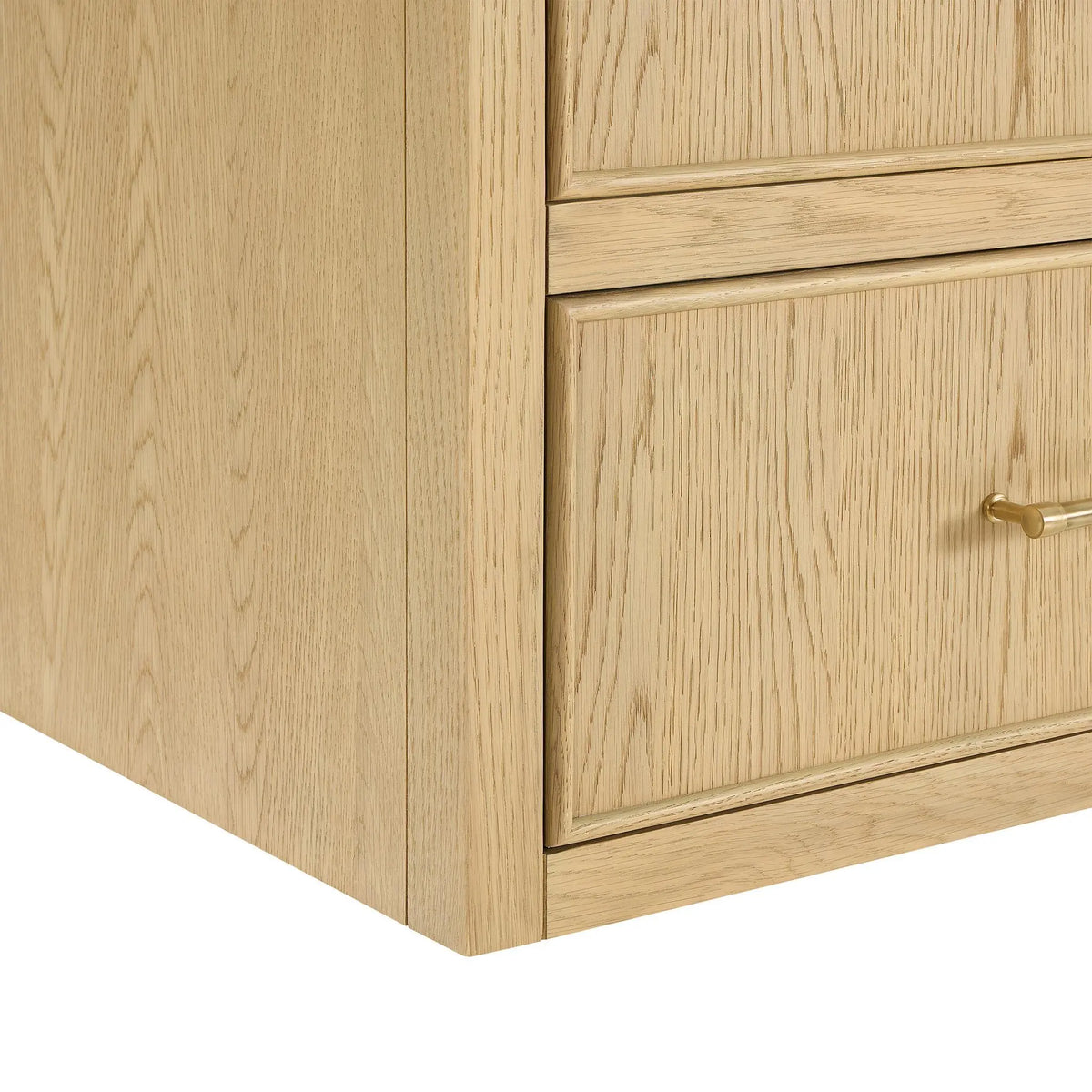 36" Isola Single Wall Mounted Bathroom Vanity Scandinavian Oak Satin Bronze Trim by wyndham 3