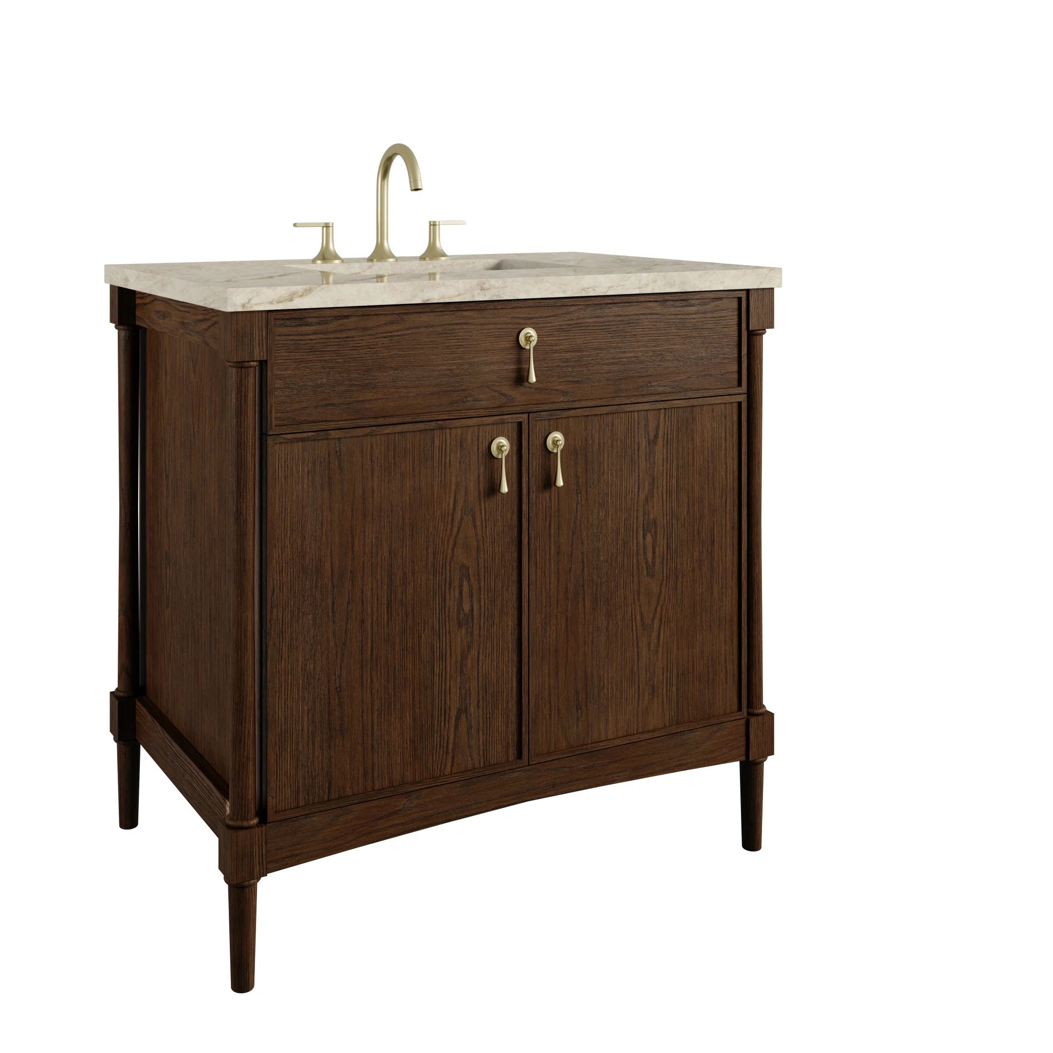 36" Kinnsden Single Vanity in Sable Oak by James Martin Vanities-Tajnar Eclos 9