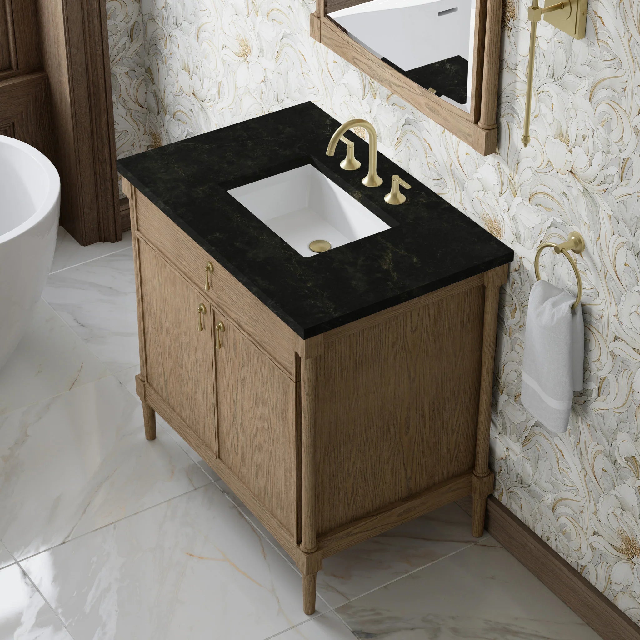 36" Kinnsden Single Vanity in Weathered Oak by James Martin Vanities-Phantome Eclos 5
