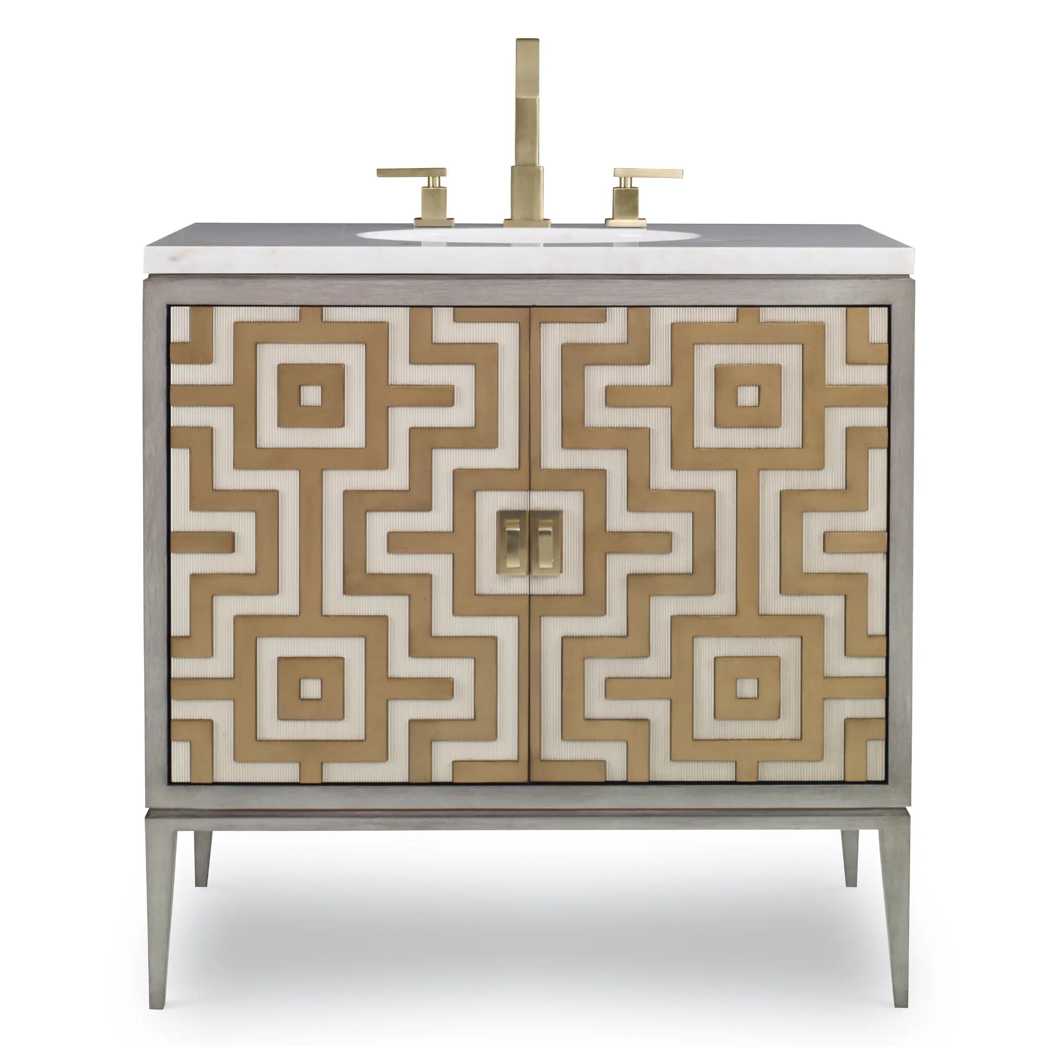 36" Labyrinth Sink Chest - Ash Grey by Ambella Home image