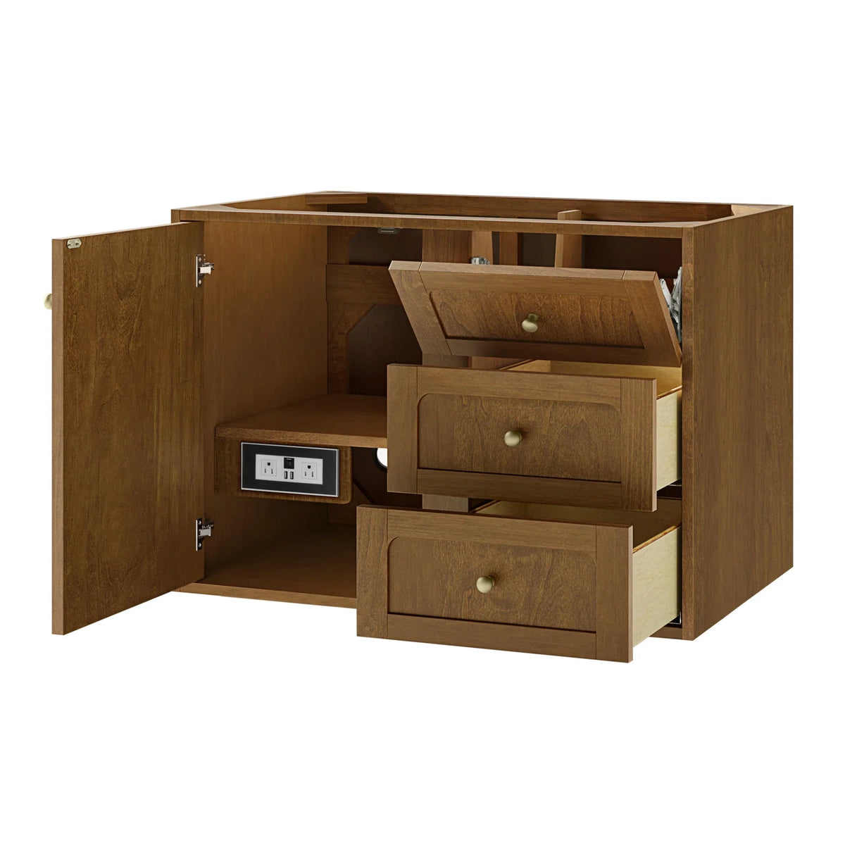 36" Laurent Single Vanity in Light Honey Oak-jmv-Cabinet Only-No Top image 117