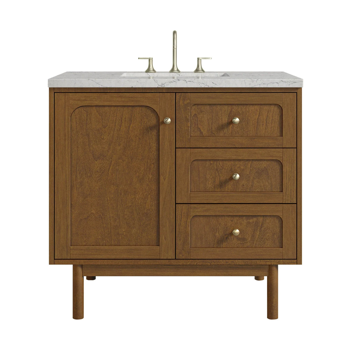 36" Laurent Single Vanity in Light Honey Oak-jmv-Eternal Jasmine Pearl Silestone-8" Widespread image 27