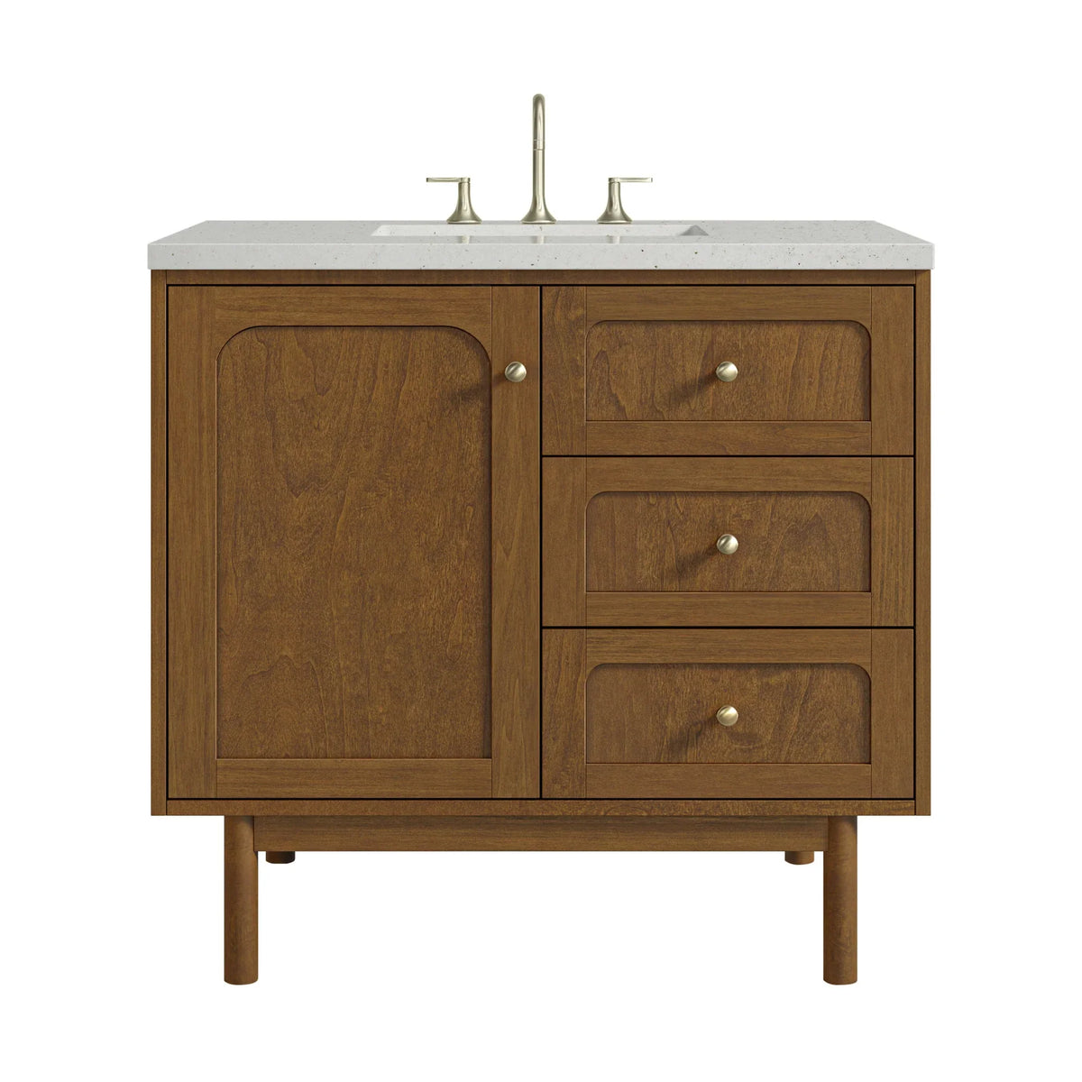 36" Laurent Single Vanity in Light Honey Oak-jmv-Lime Delight Silestone-8" Widespread image 45