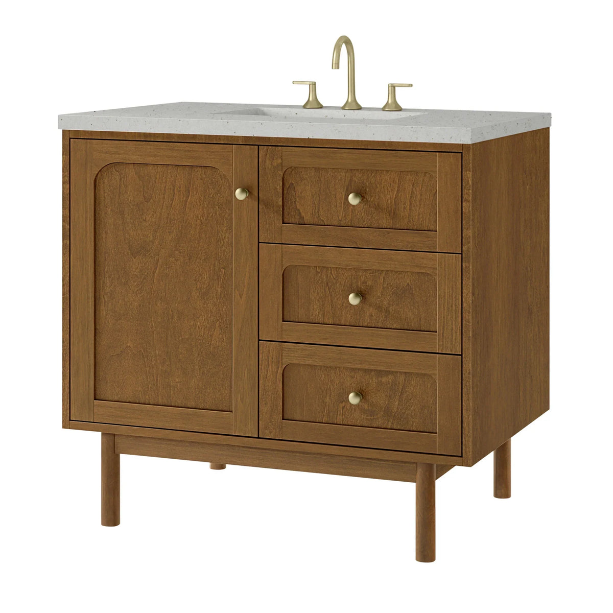 36" Laurent Single Vanity in Light Honey Oak-jmv-Lime Delight Silestone-8" Widespread image 52