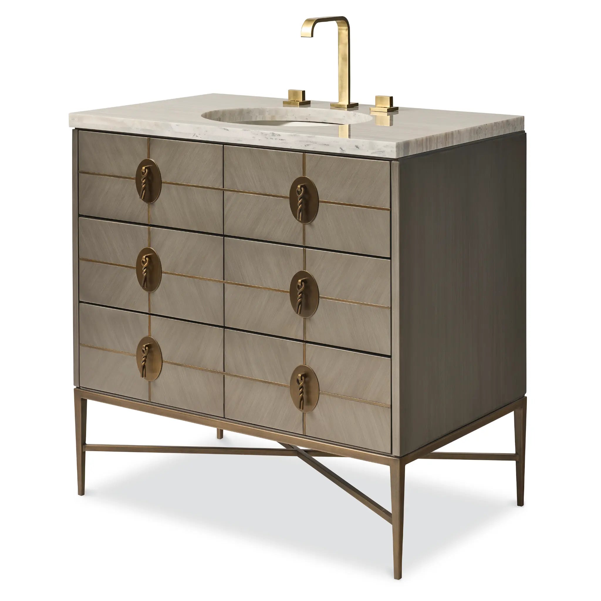 36" Longwood Sink Chest - Warm Grey by Ambella Home image 1
