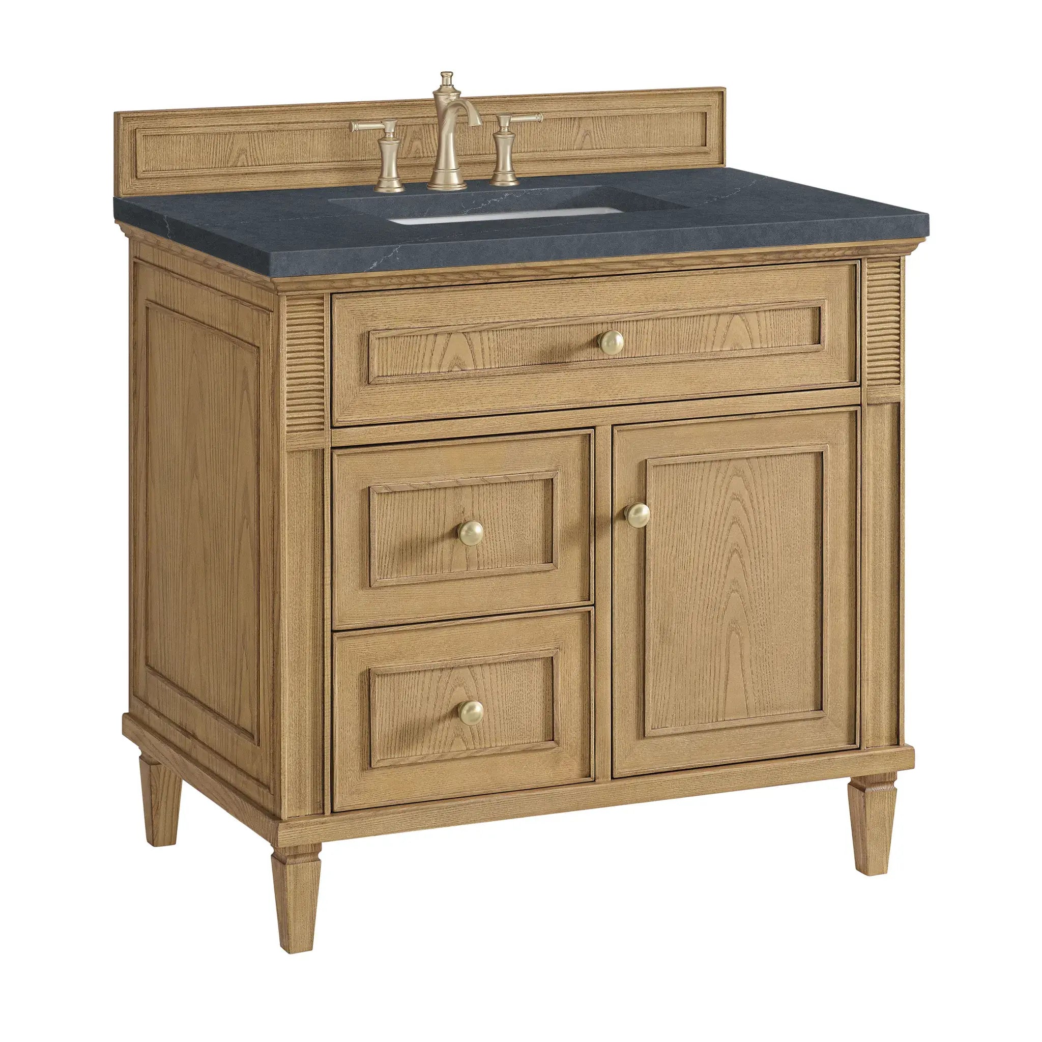 36" Lorelai Single Vanity in Light Natural Oak-Charcoal Soapstone Silestone-8" Widespread image 9