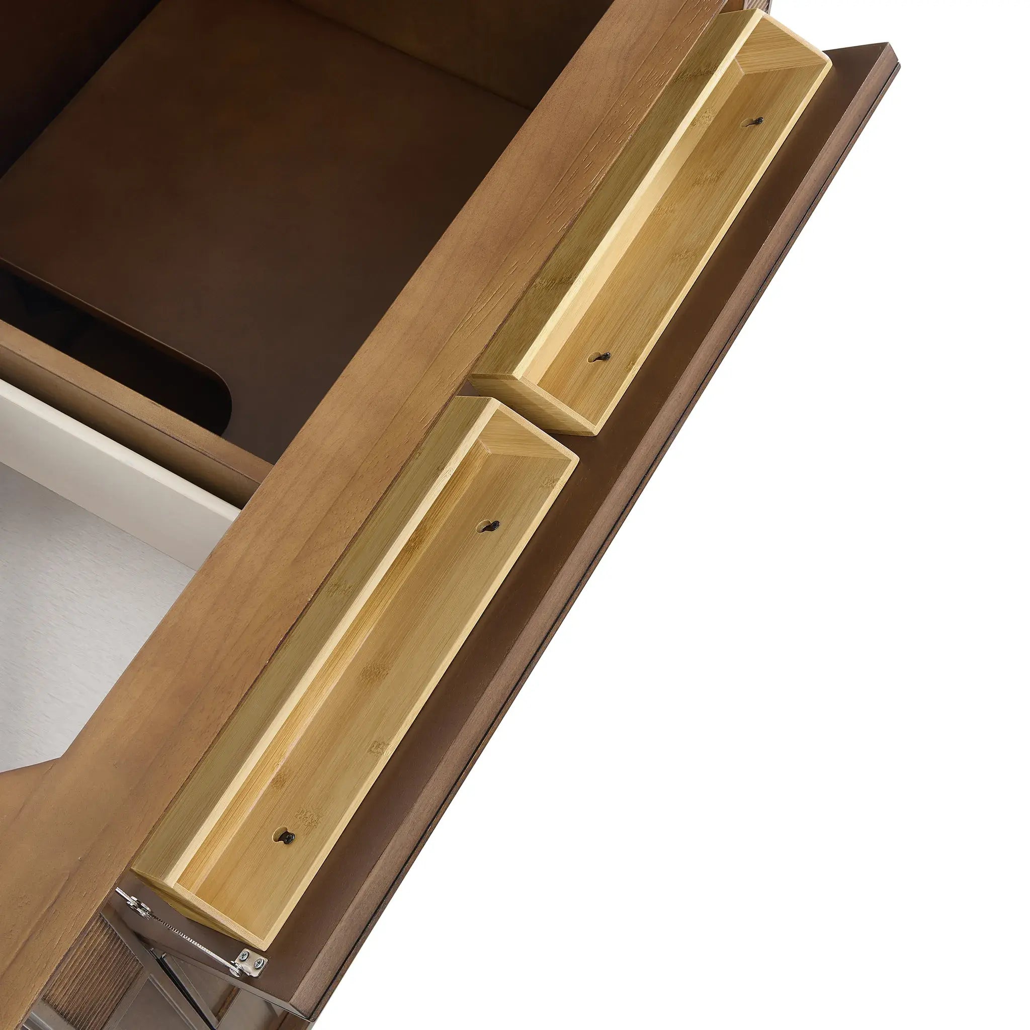 36" Lorelai Single Vanity in Mid-Century Walnut-White Zeus Silestone-8" Widespread image 16
