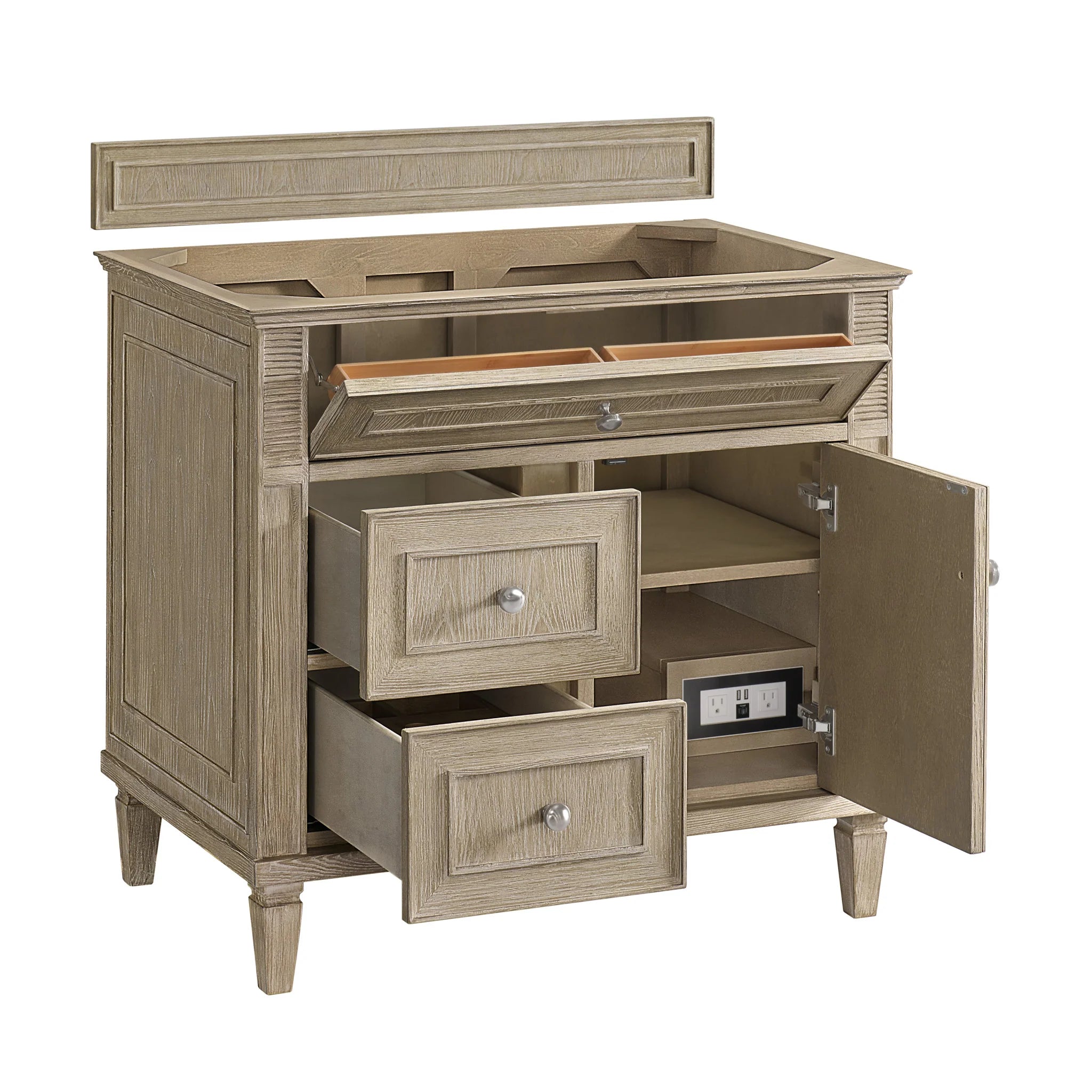 36-lorelai-single-vanity-in-whitewashed-oak-by-james-martin-vanities-phantome-eclos-zero-silica image 1