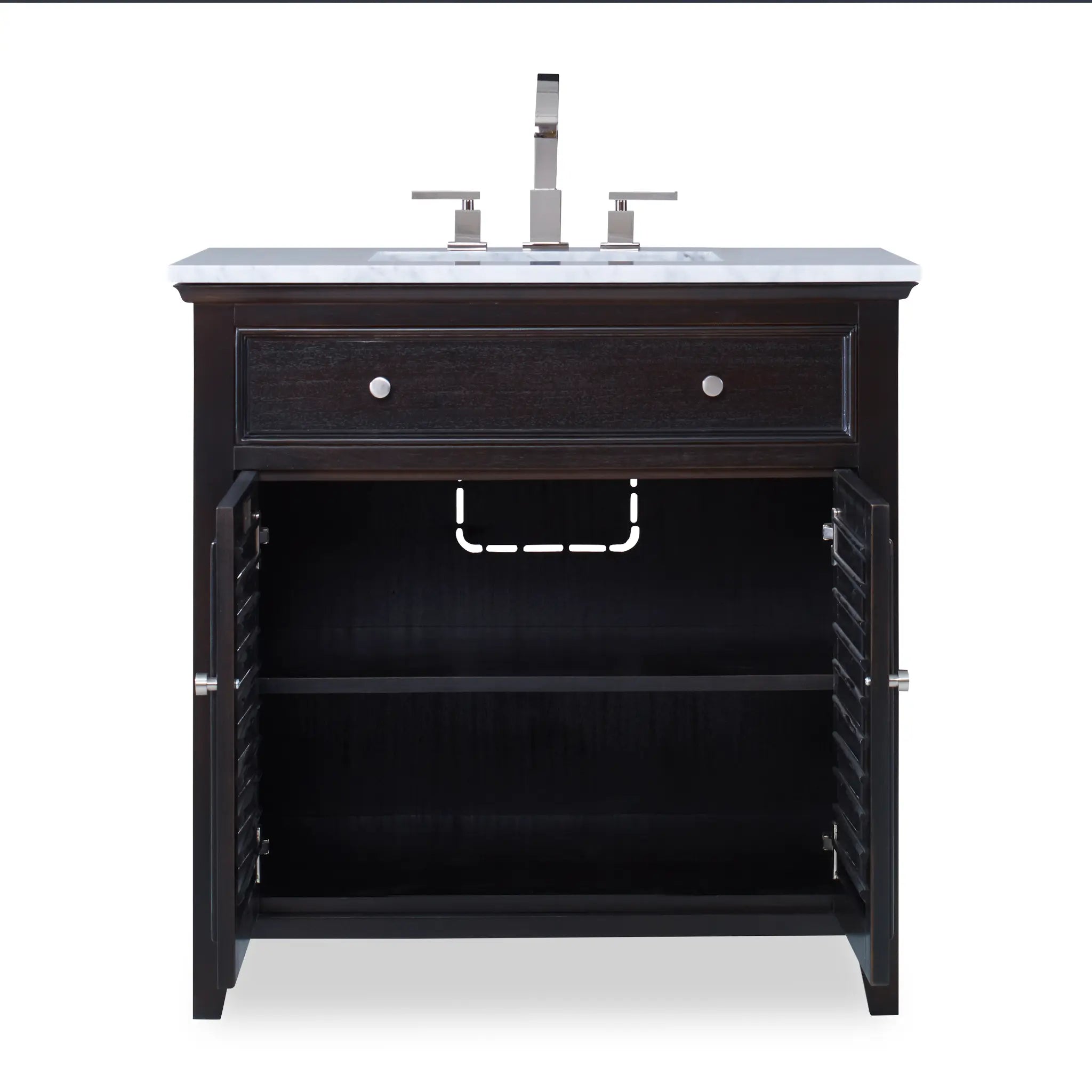 36" Louvered Sink Chest - Rubbed Raven by Ambella Home image 4