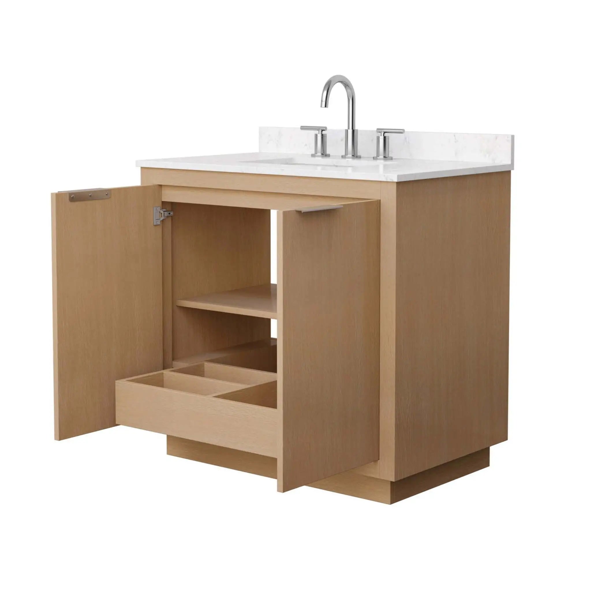 36" Maroni Single Bathroom Vanity in Light Straw with Brushed Nickel Trim by Wyndham