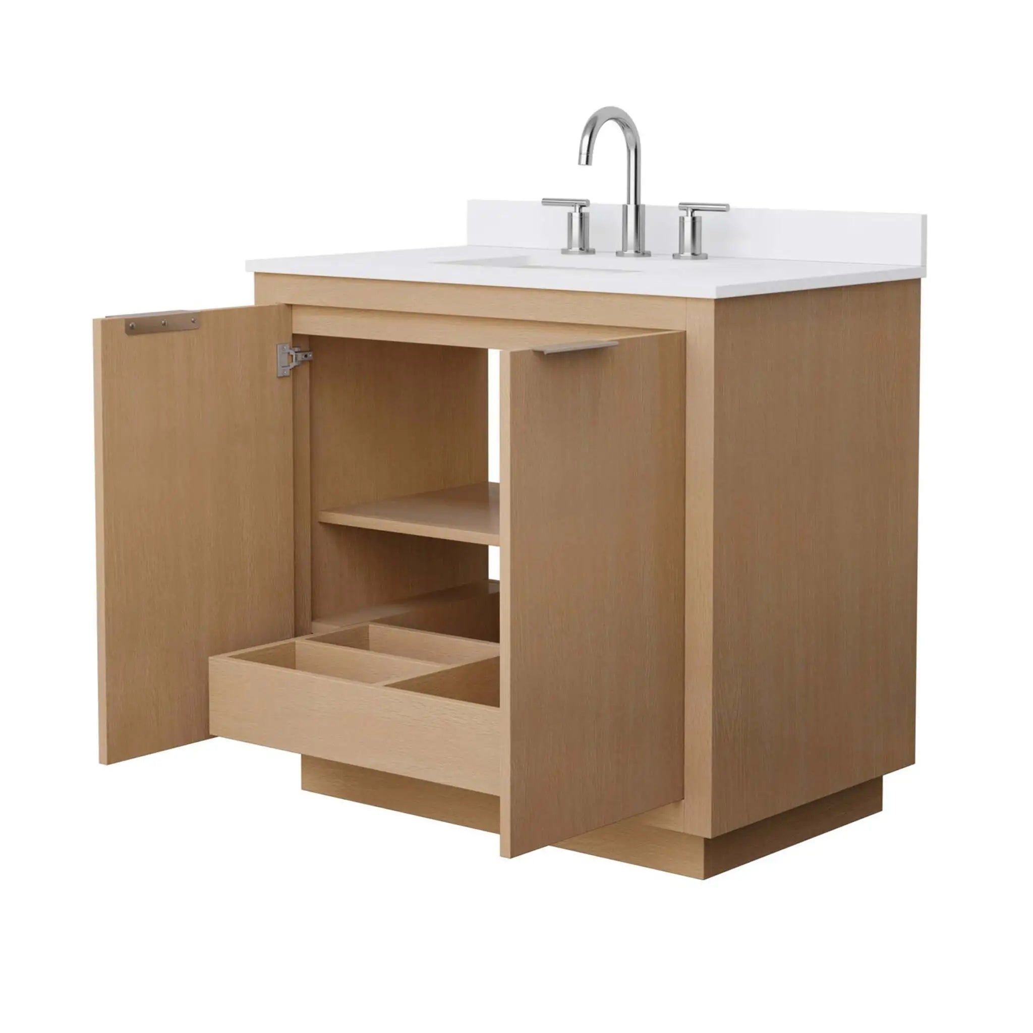 36" Maroni Single Bathroom Vanity in Light Straw with Brushed Nickel Trim by Wyndham