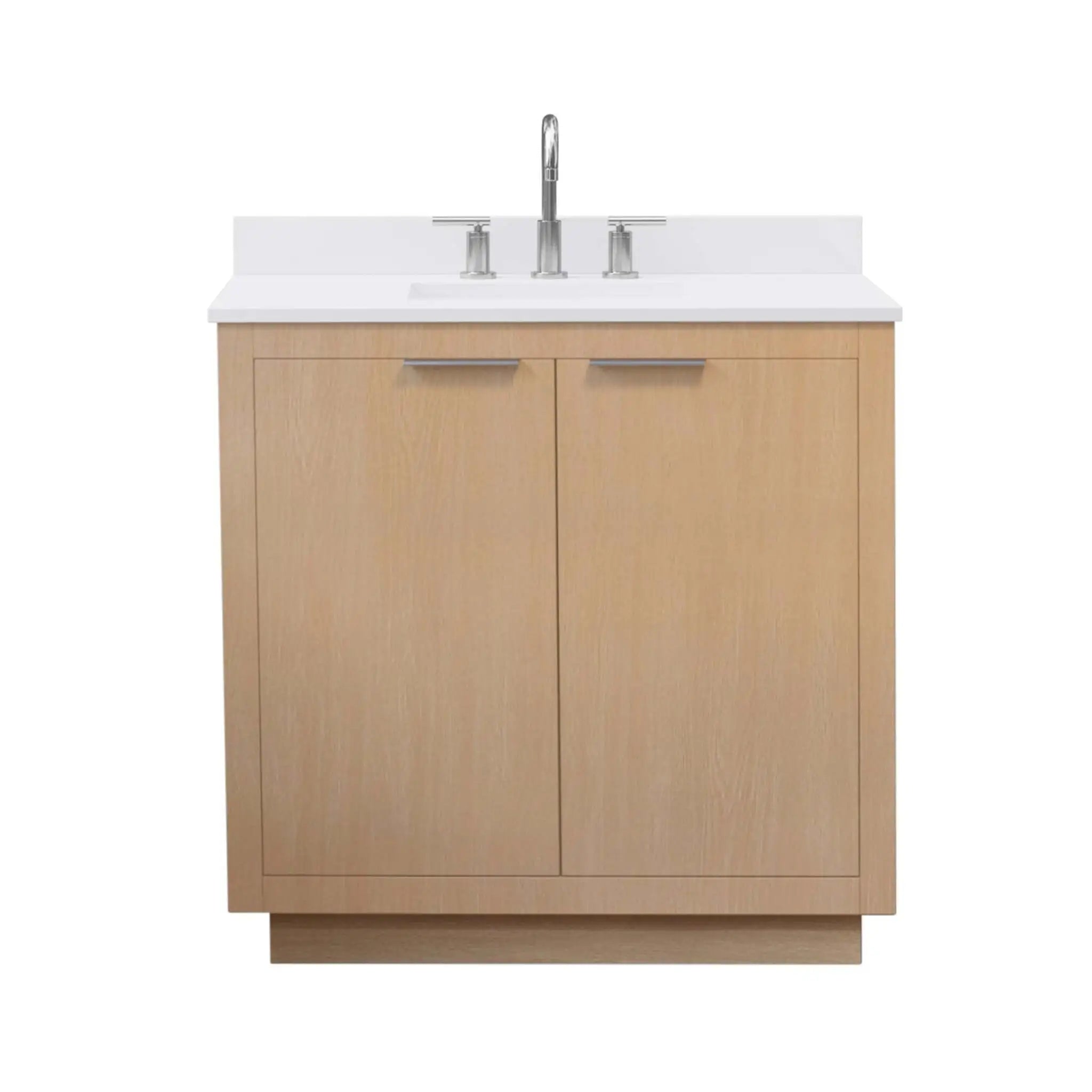 36" Maroni Single Bathroom Vanity in Light Straw with Brushed Nickel Trim by Wyndham