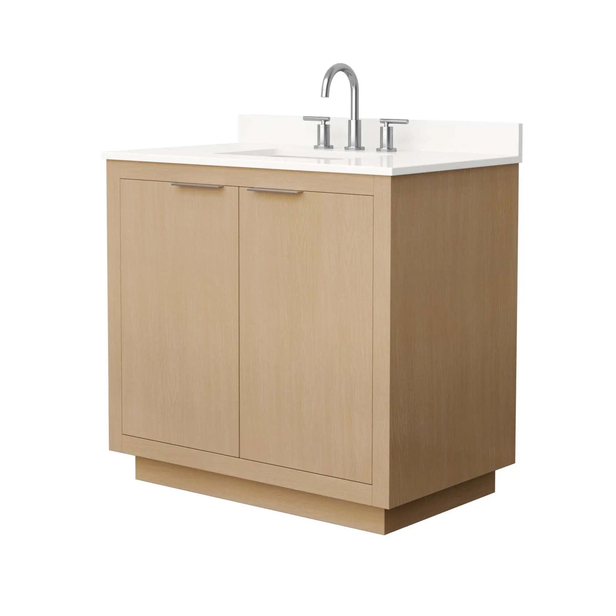 36" Maroni Single Bathroom Vanity in Light Straw with Brushed Nickel Trim by Wyndham