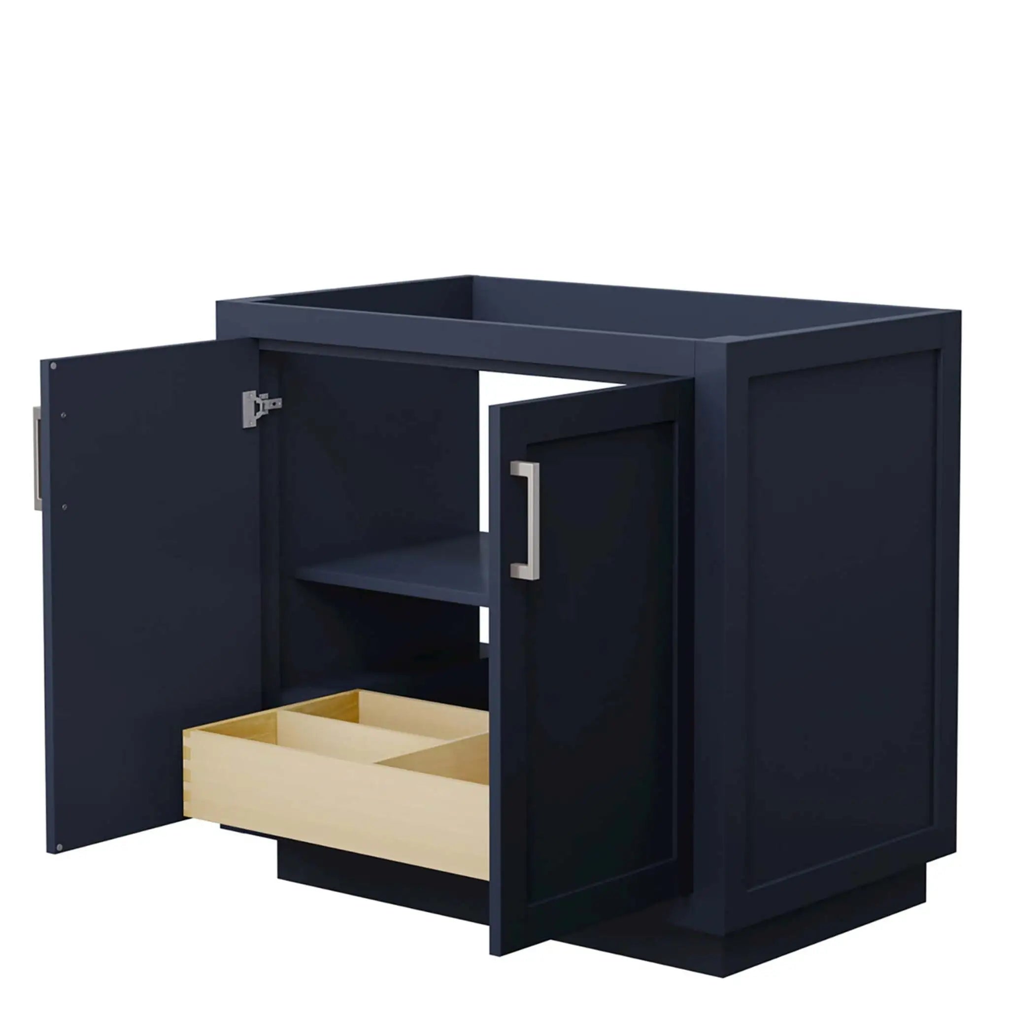 36" Miranda Single Bathroom Vanity in Dark Blue with Brushed Nickel Trim by Wyndham