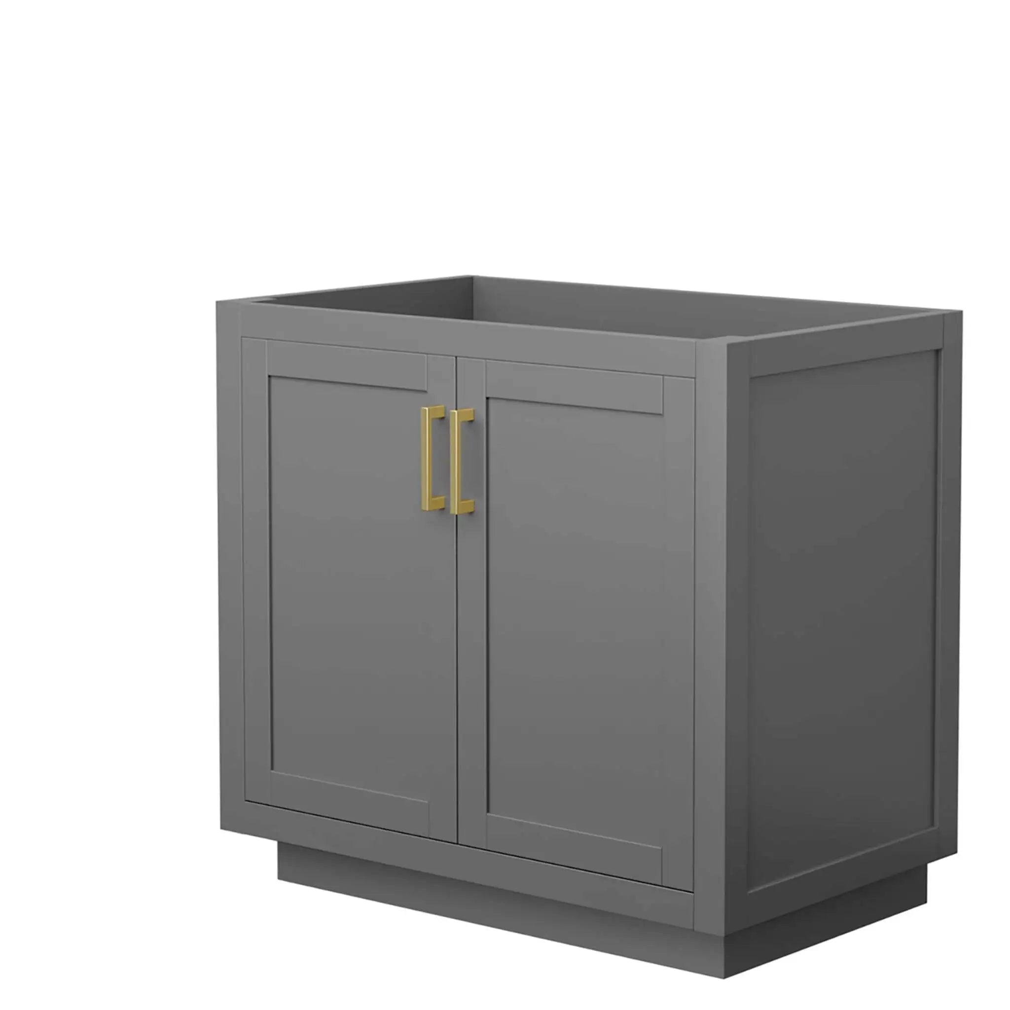 36" Miranda Single Bathroom Vanity in Dark Gray with Brushed Gold Trim by Wyndham