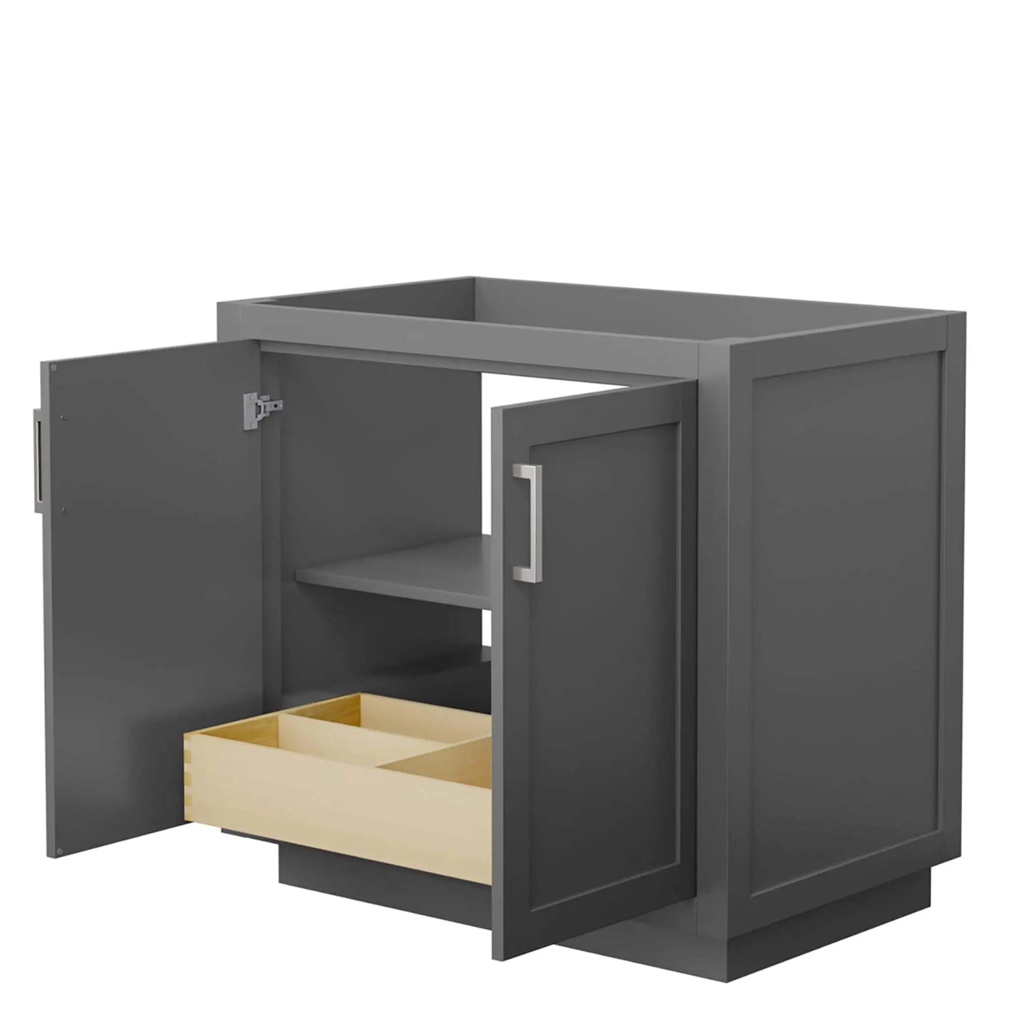 36" Miranda Single Bathroom Vanity in Dark Gray with Brushed Nickel Trim by Wyndham
