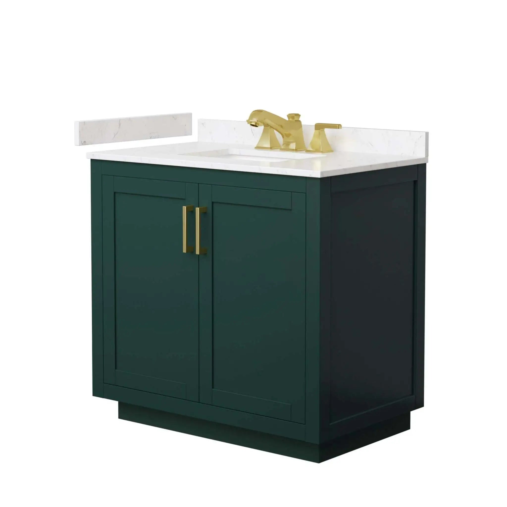 36" Miranda Single Bathroom Vanity in Green with Brushed Gold Trim by Wyndham