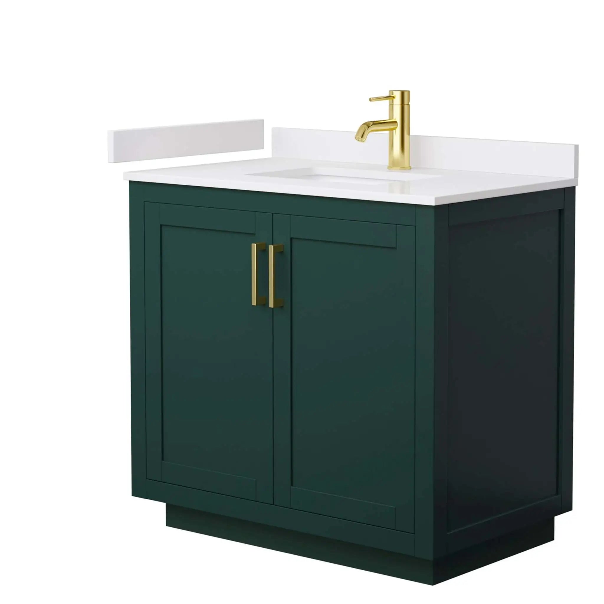 36" Miranda Single Bathroom Vanity in Green with Brushed Gold Trim by Wyndham