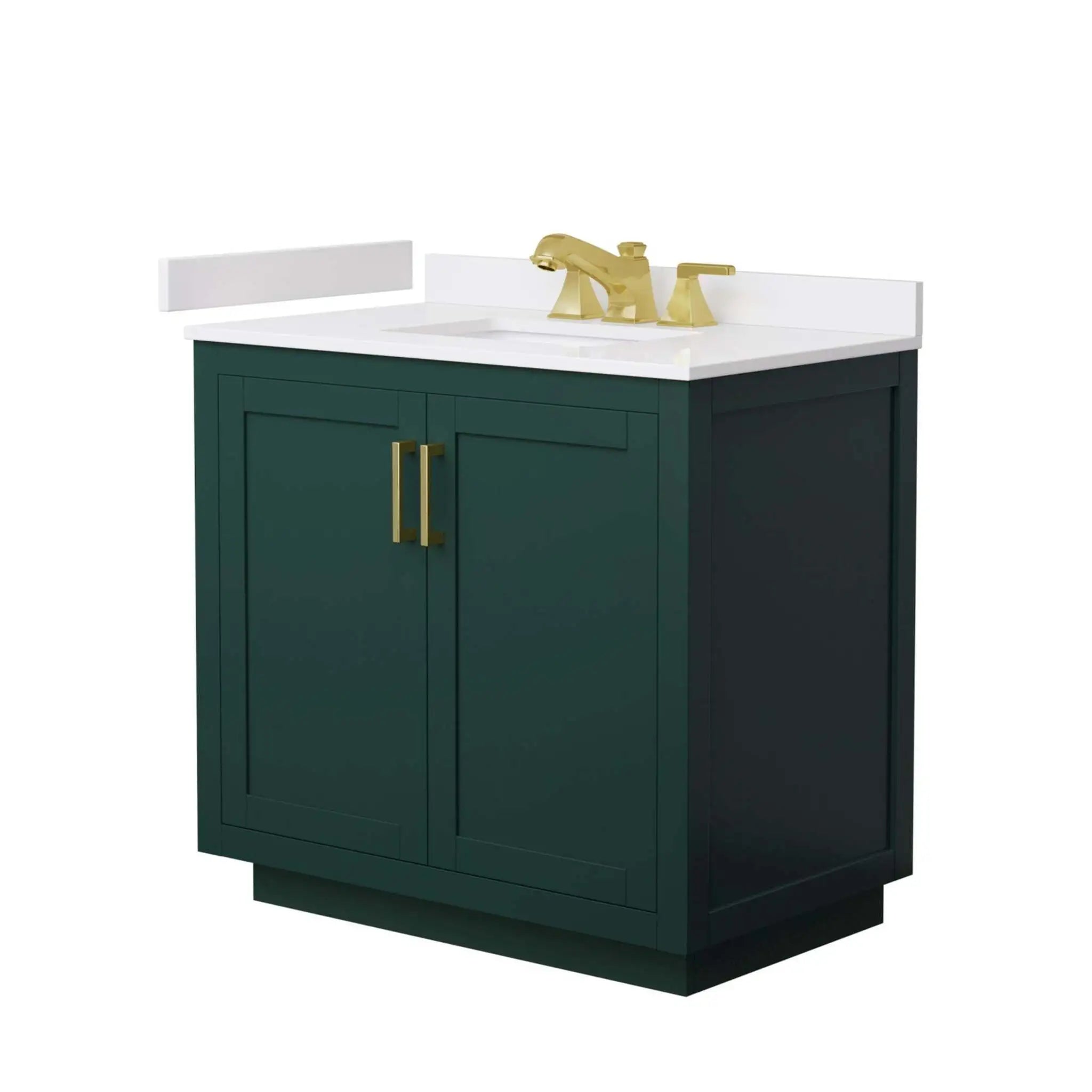 36" Miranda Single Bathroom Vanity in Green with Brushed Gold Trim by Wyndham
