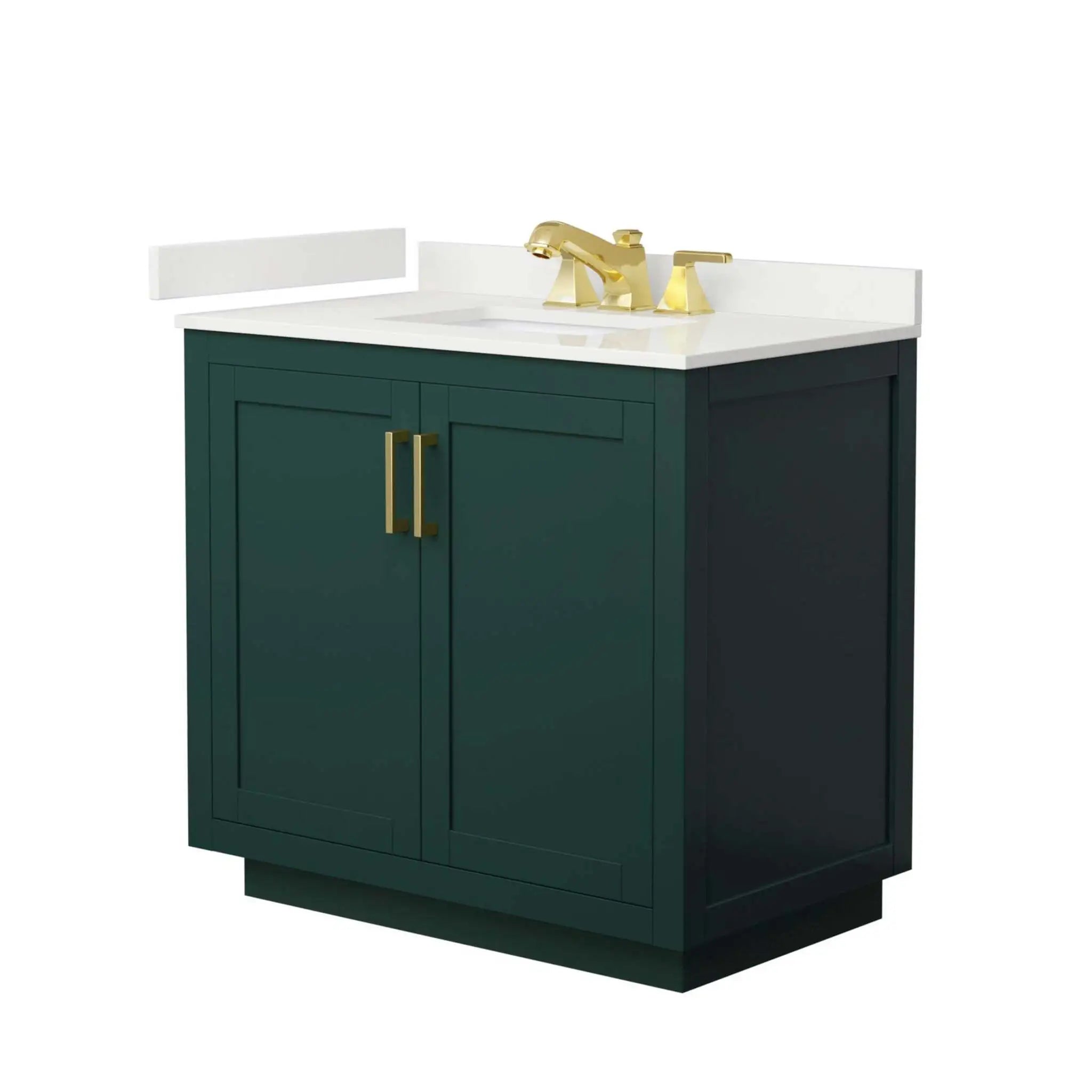 36" Miranda Single Bathroom Vanity in Green with Brushed Gold Trim by Wyndham