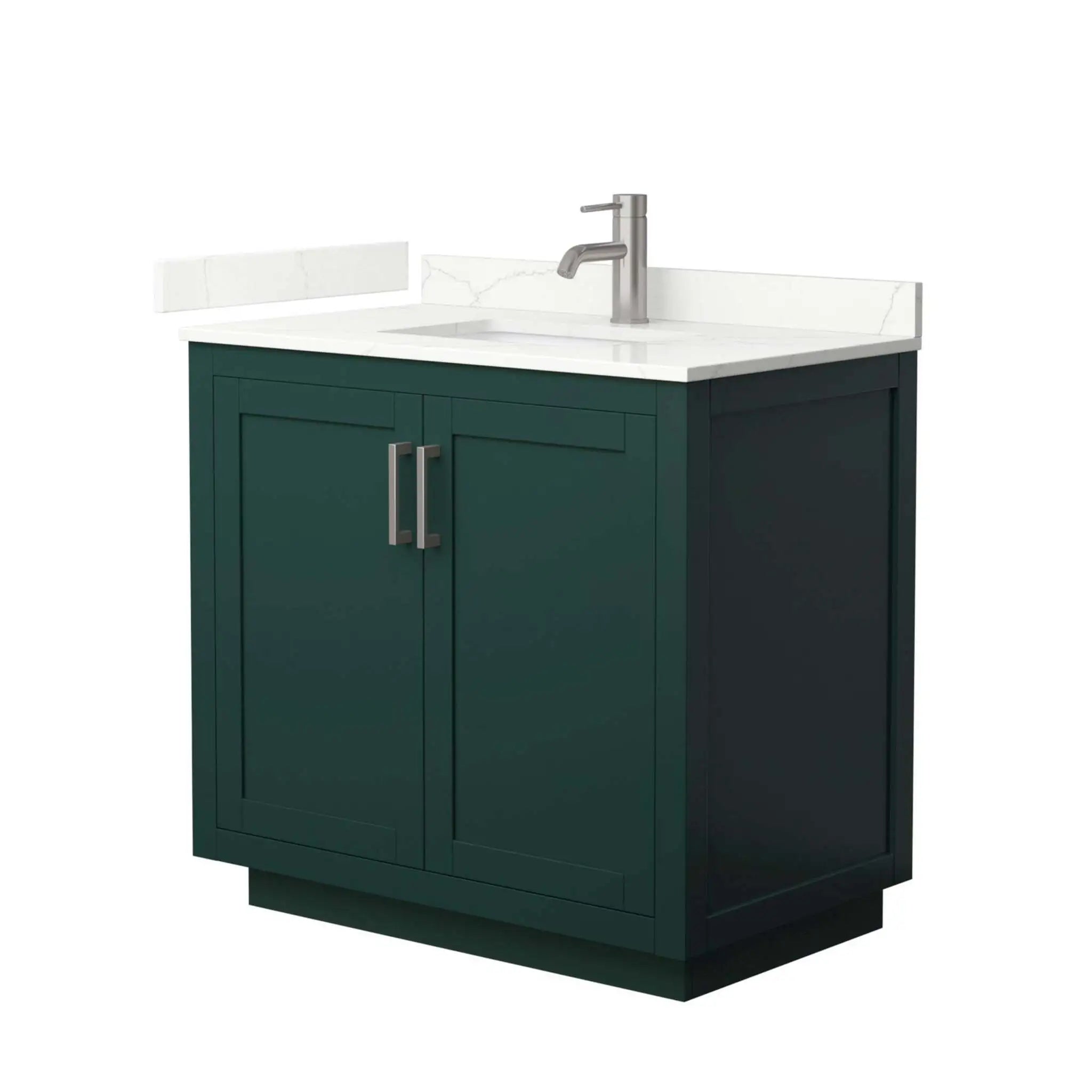 36" Miranda Single Bathroom Vanity in Green with Brushed Nickel Trim by Wyndham