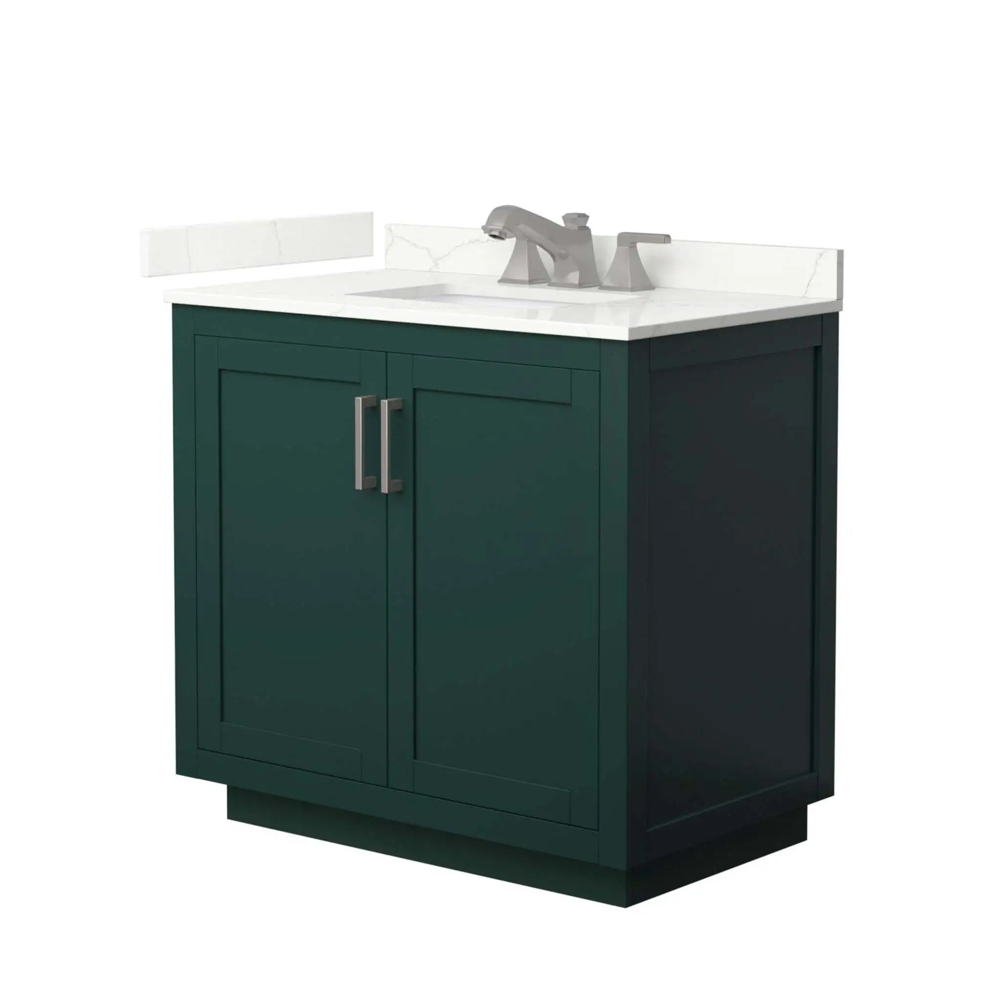 36" Miranda Single Bathroom Vanity in Green with Brushed Nickel Trim by Wyndham